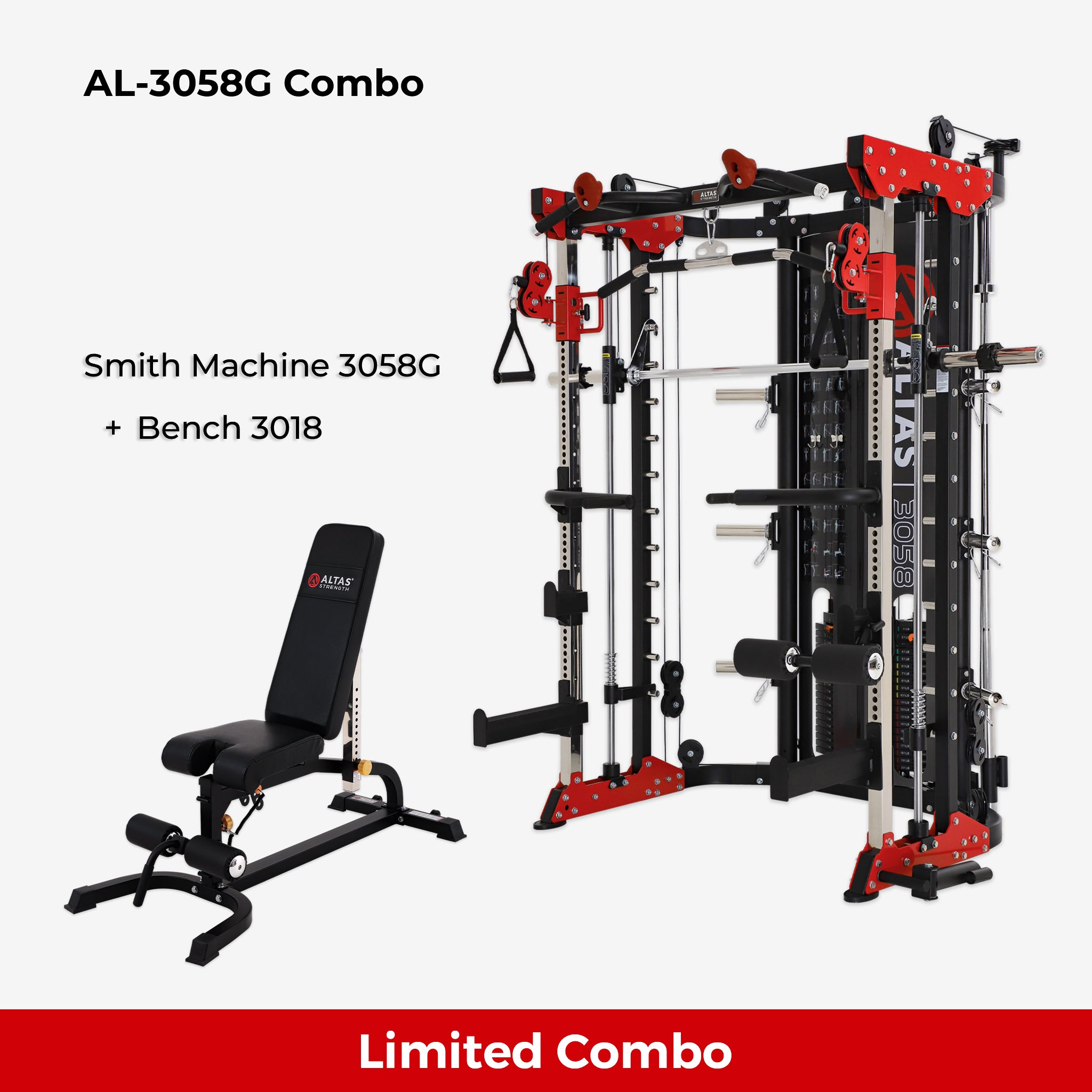 10th Anniversary Limited Combo - Smith Machine AL-3058G + Bench AL-3018