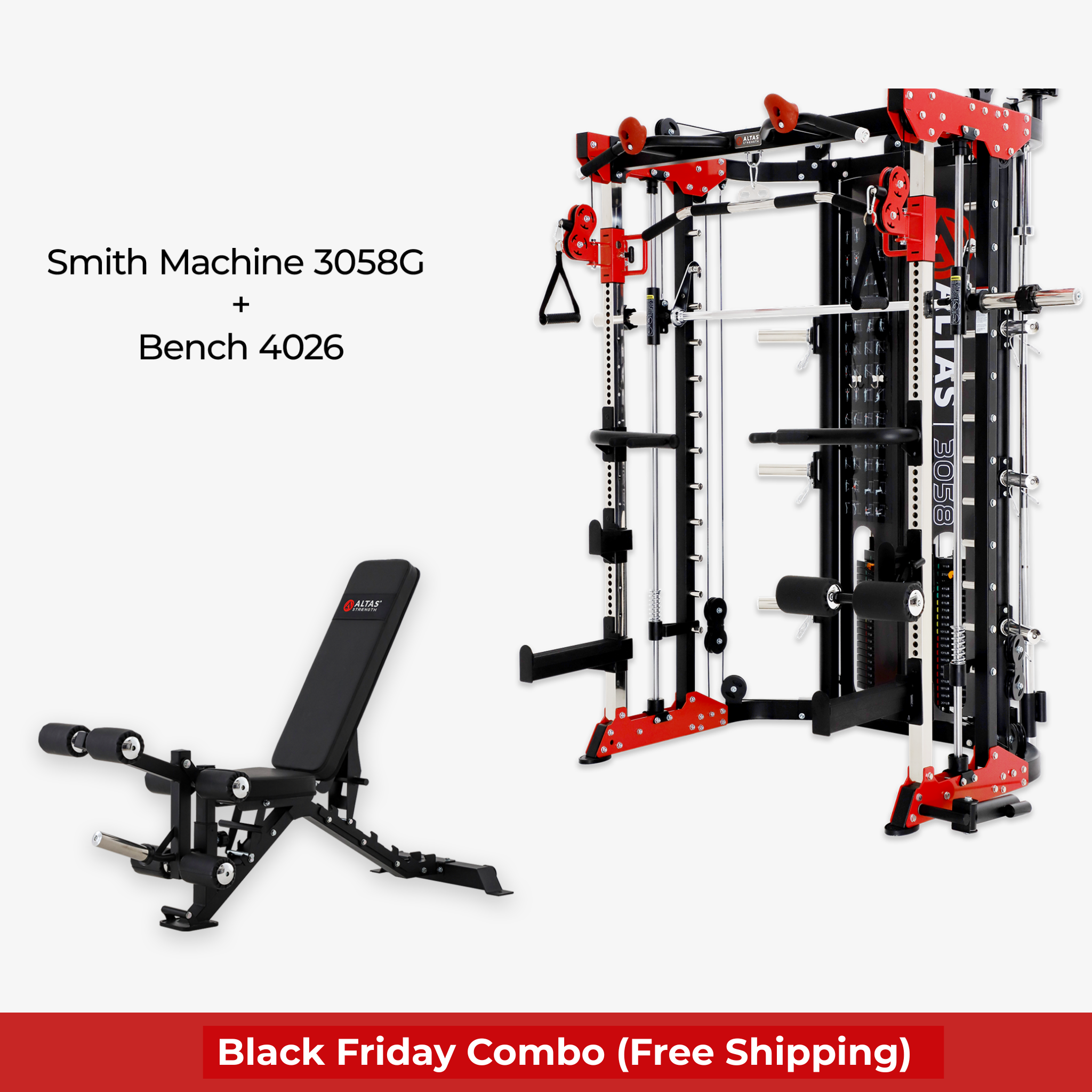 Black Friday Combo - Smith Machine AL-3058G + Bench AL-4026