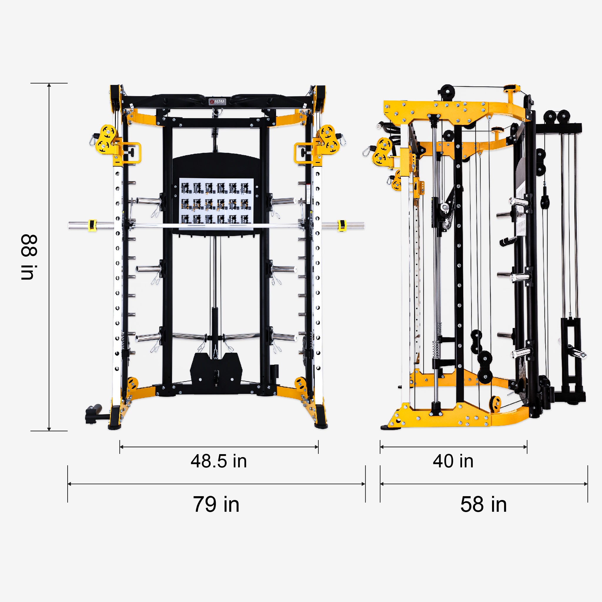 Combo - Smith Machine AL-3059 + Bench AL-4006 + Barbell + 150lb Weight Plate