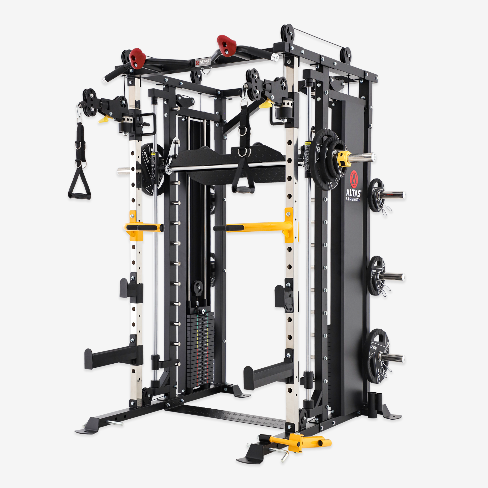 Altas Strength Smith Machine Smith Machine Pin-loaded Weights Stack Strength Trainer Home Gym with Pulley System AL-3087B(Pre-order)