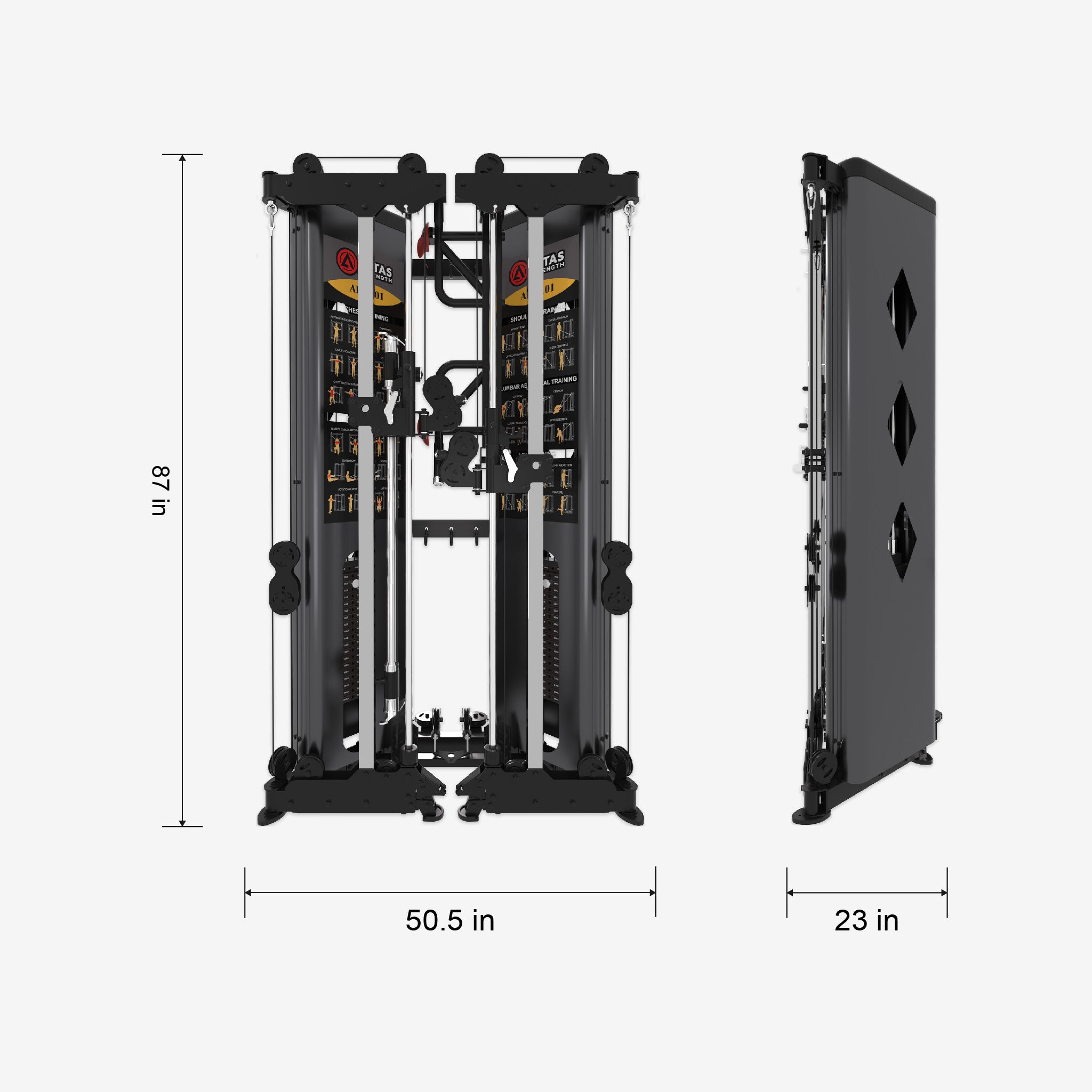 Folding Home Gym Smith Machine With Pulley System Gym Squat Rack AL-3101