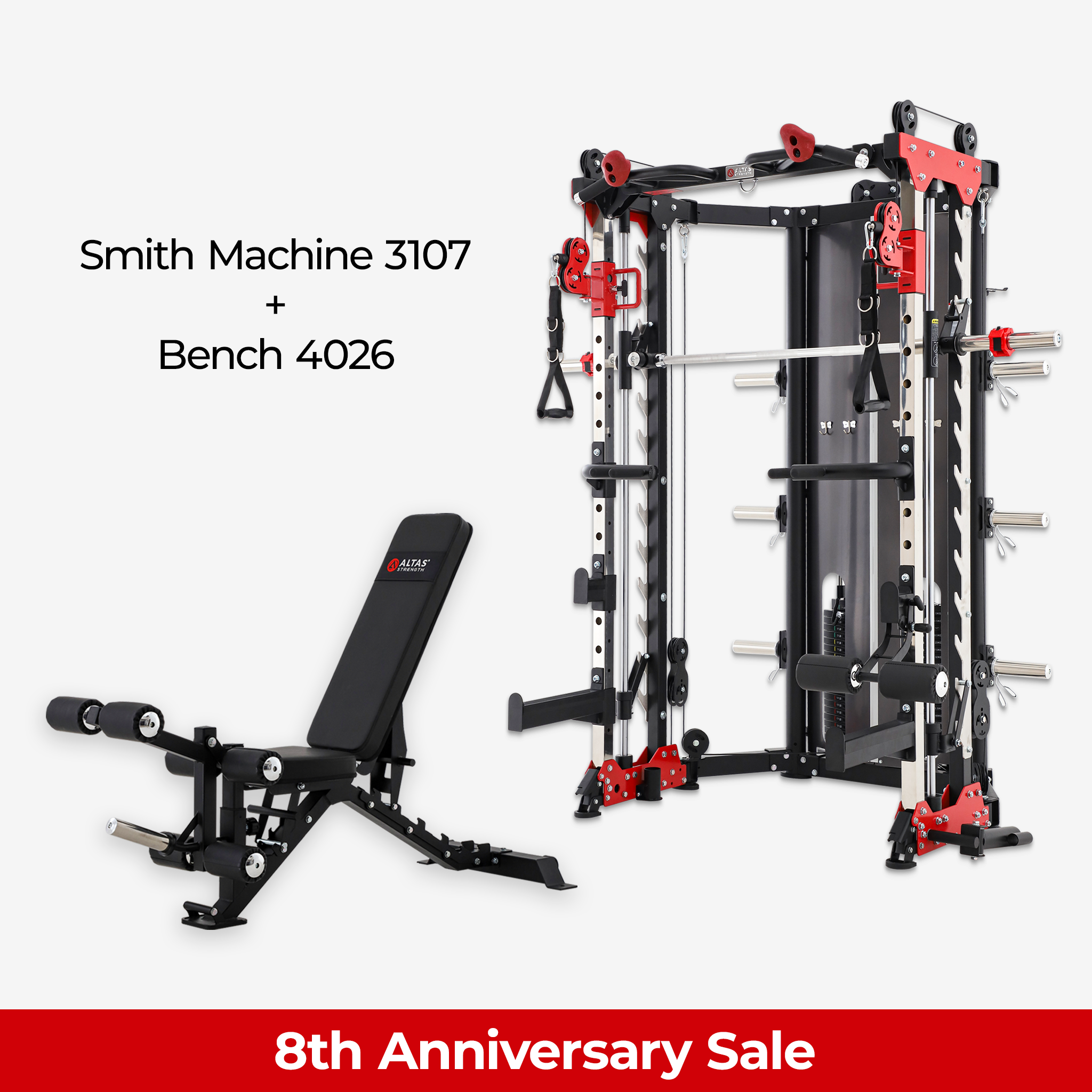 8th Anniversary Combo - Smith Machine AL-3107 + Bench AL-4026
