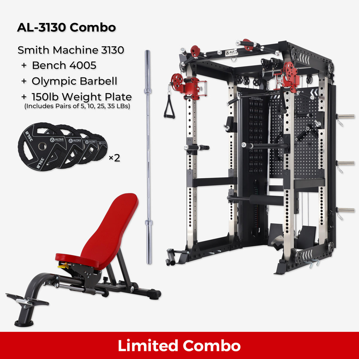 Cambo—Multi-functional Trainer AL-3130+Bench+Accessories