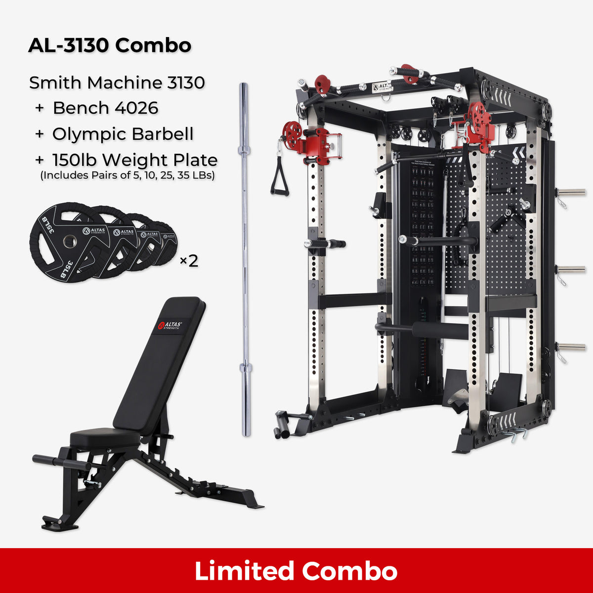 Cambo—Multi-functional Trainer AL-3130+Bench+Accessories