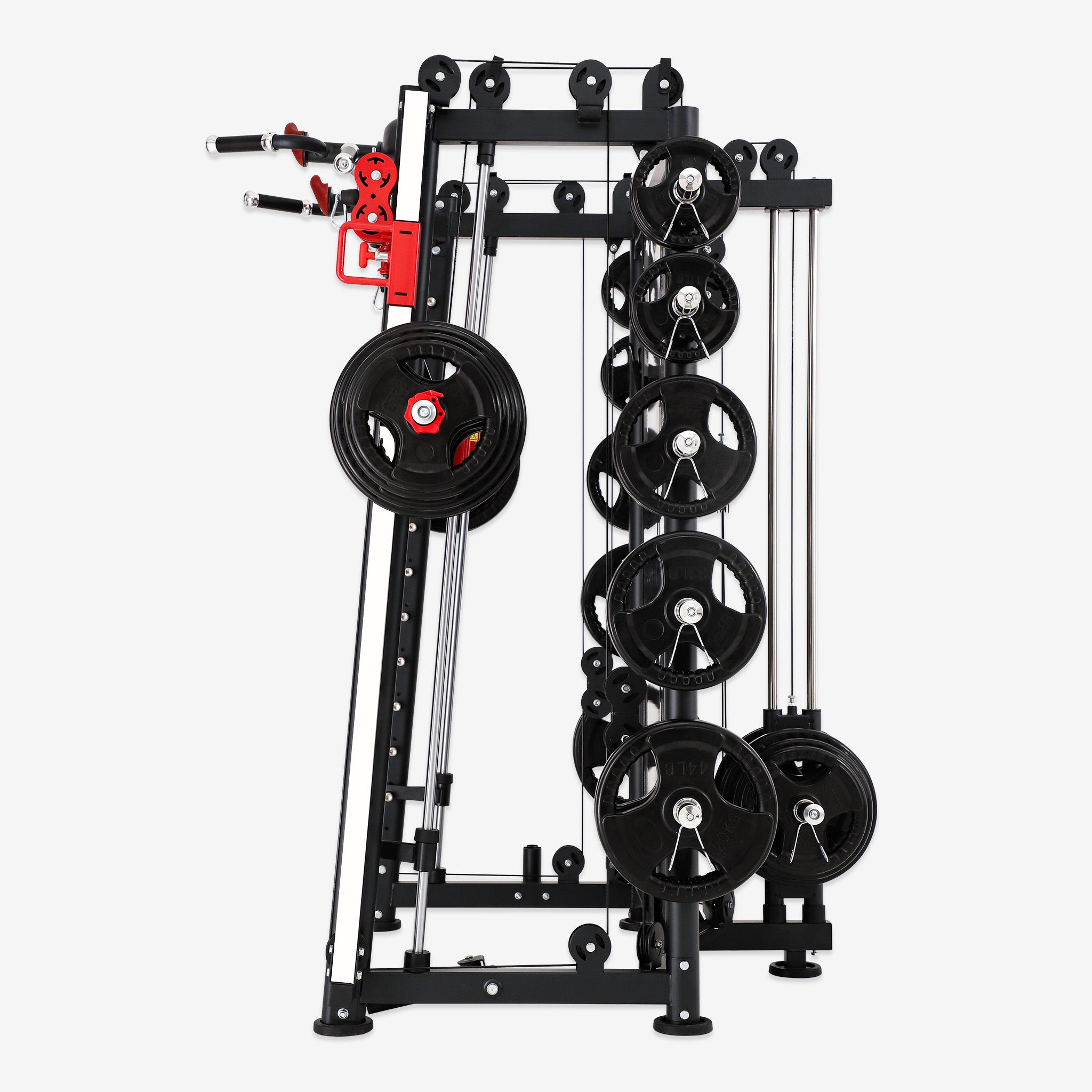 Altas Strength Multi-Function Smith Machine Black And Red 2000LBs Workout Light Commercial Fitness Equipment AL-3000Y