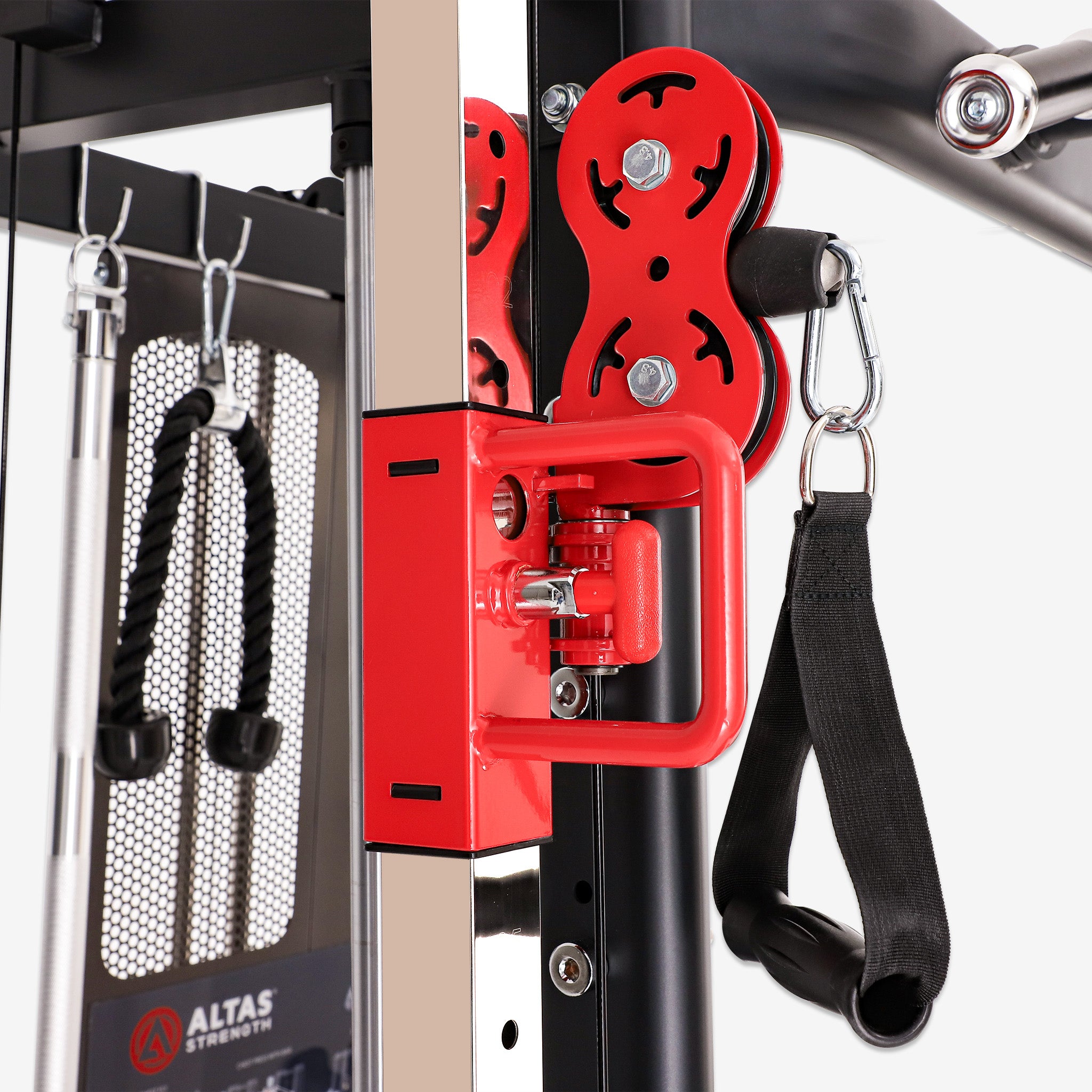 Altas Strength Multi-Function Smith Machine Black And Red 2000IB Workout Light Commercial Fitness Equipment AL-3000Y