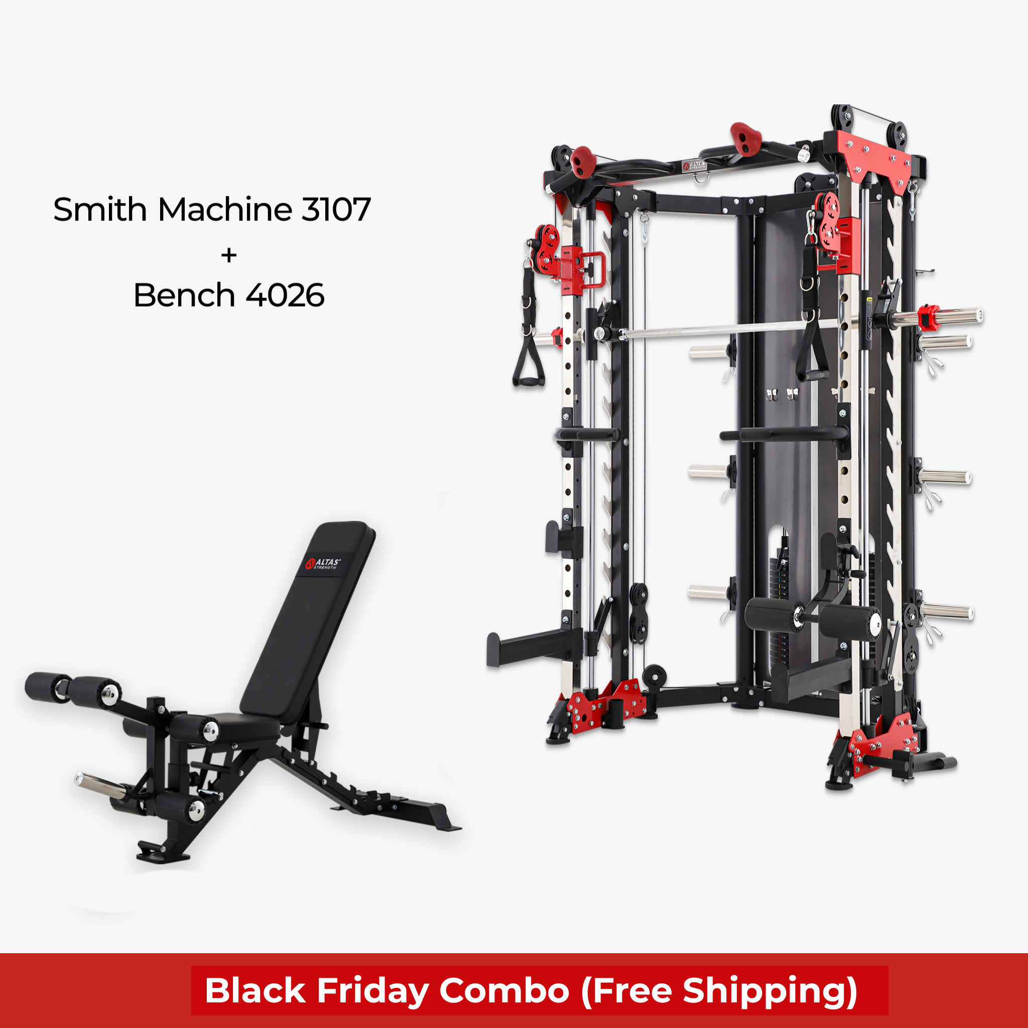 Black Friday Combo - Smith Machine AL-3107 + Bench AL-4026