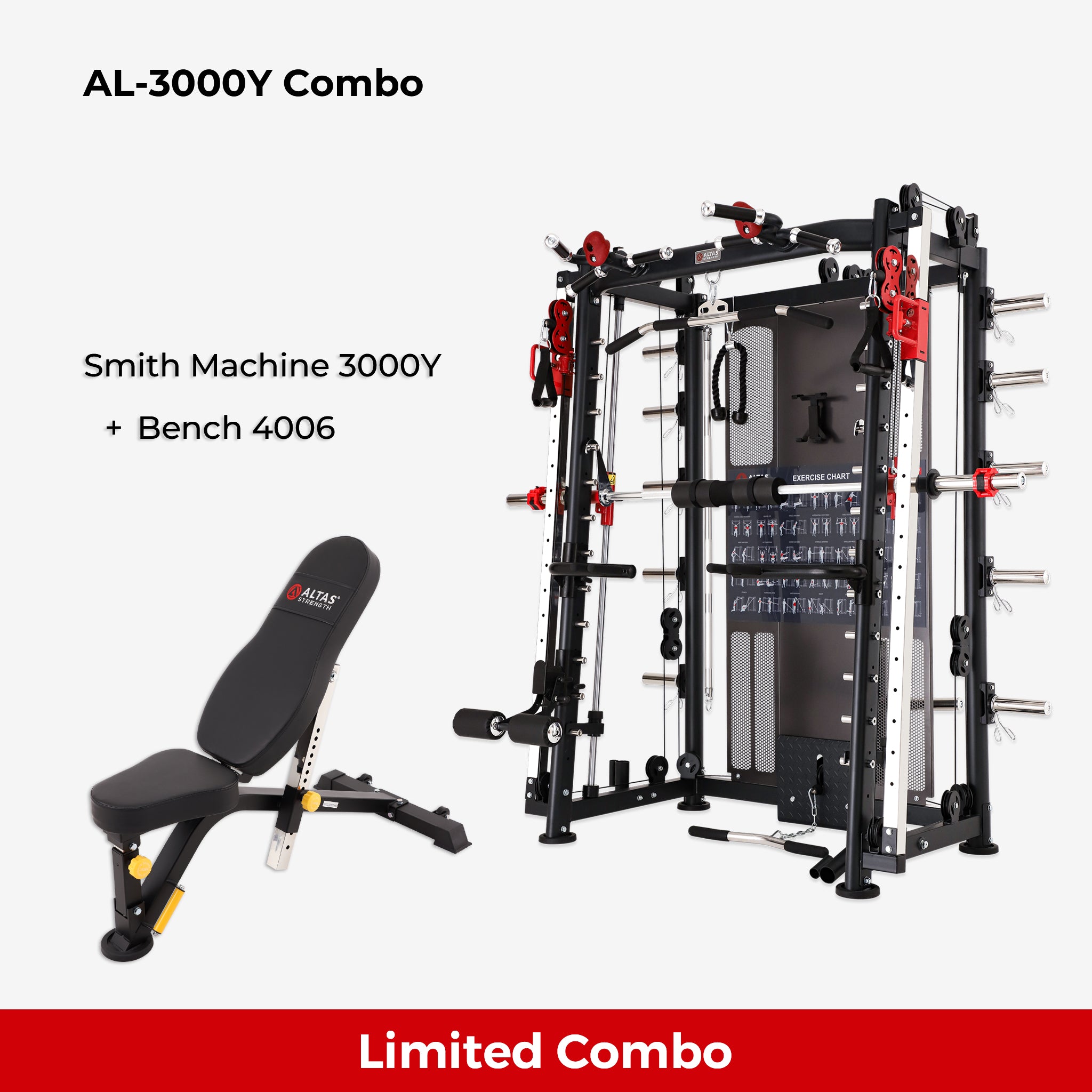 10th Anniversary Limited Combo - Smith Machine AL-3000Y + Bench AL-4006