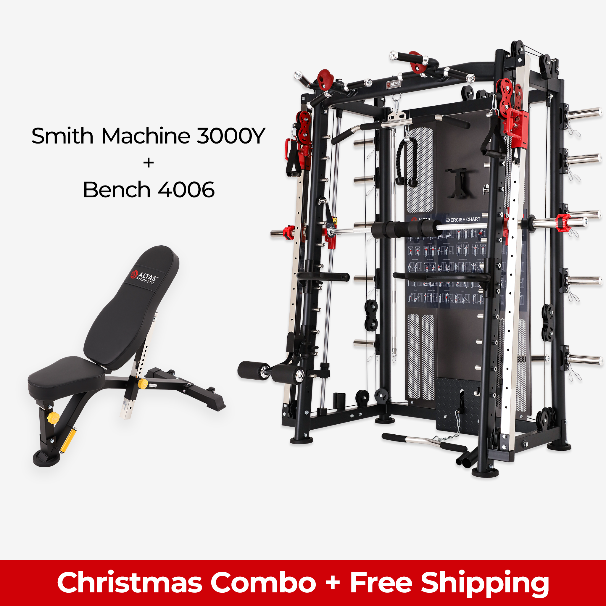 Christmas Combo - Smith Machine AL-3000Y + Bench AL-4006