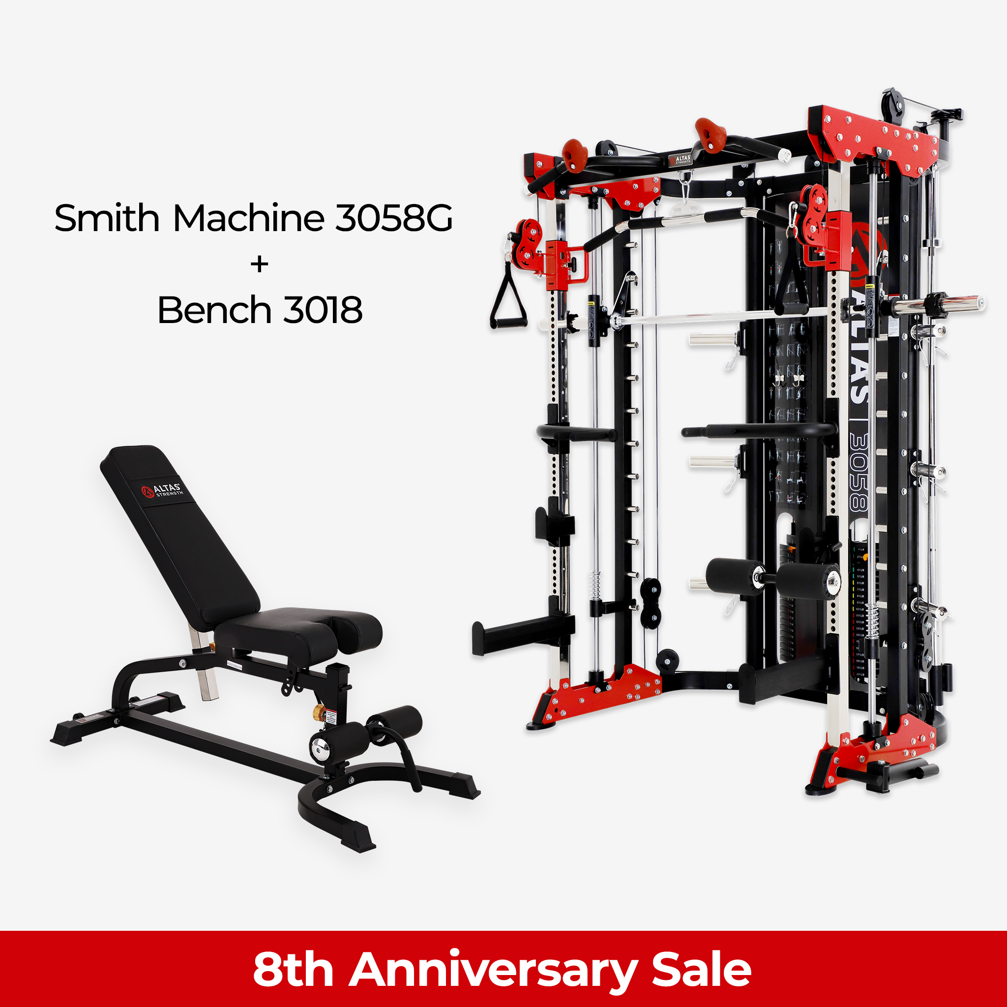 8th Anniversary Combo - Smith Machine AL-3058G + Bench AL-3018