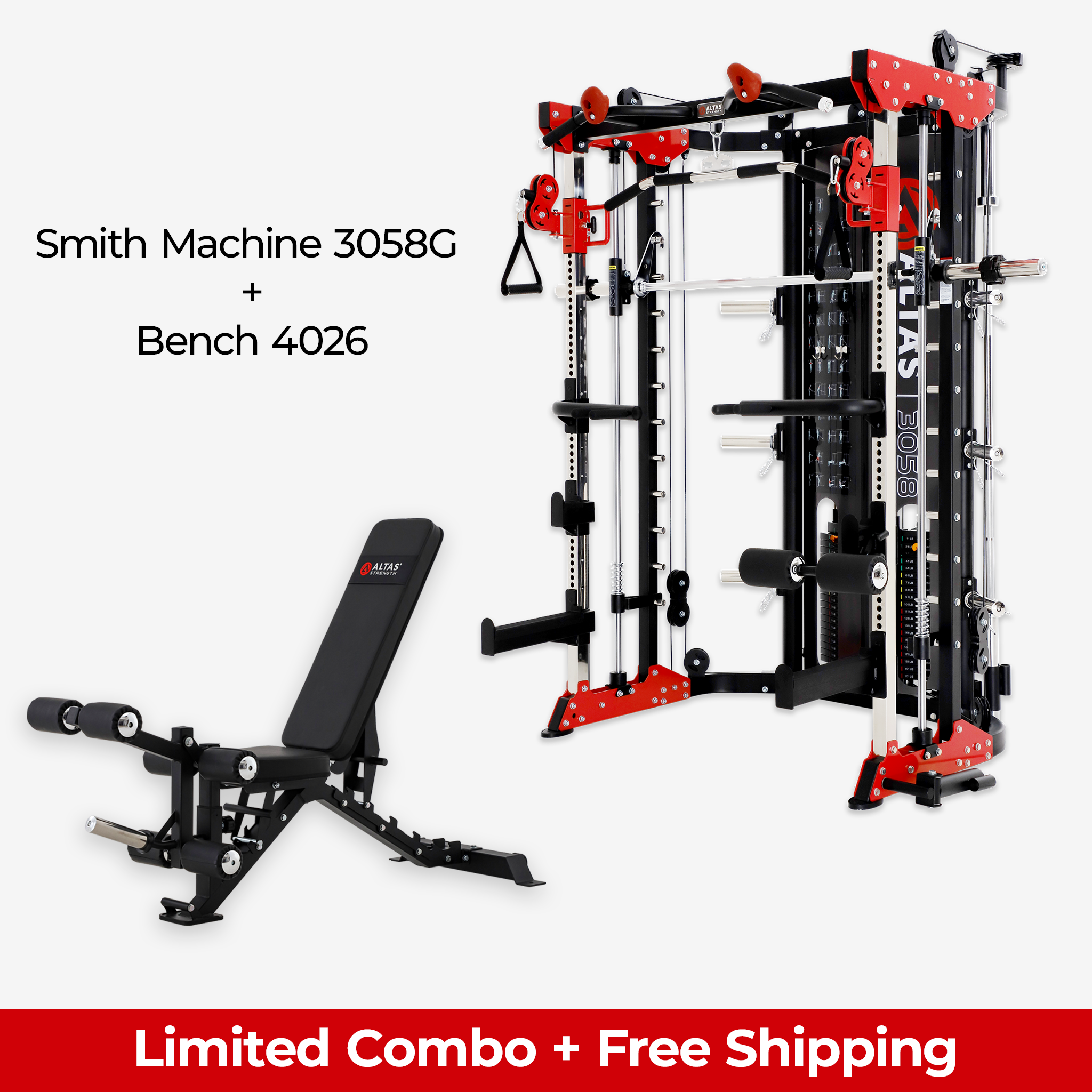 Limited Combo - Smith Machine AL-3058G + Bench AL-4026