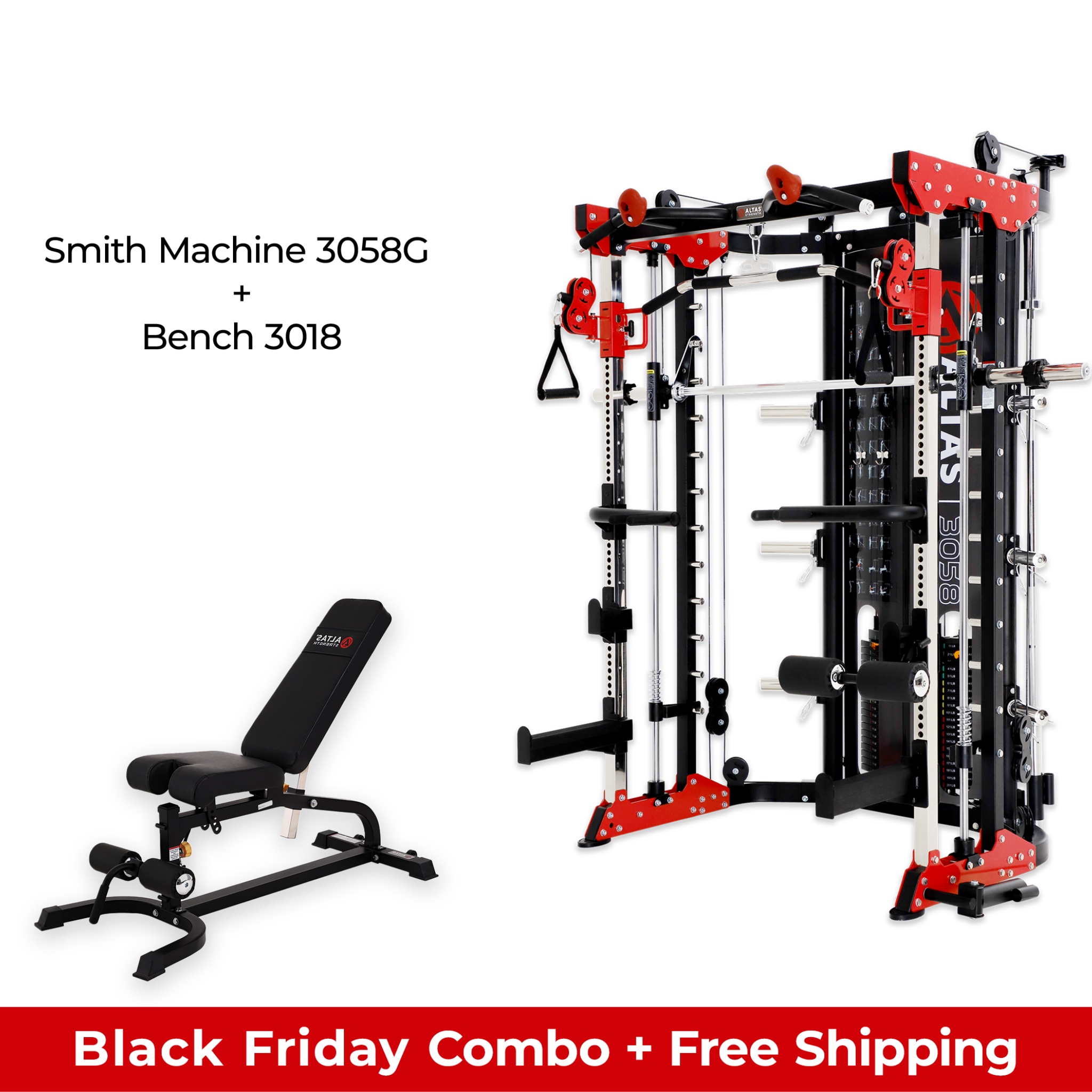 Black Friday Combo - Smith Machine AL-3058G + Bench AL-3018