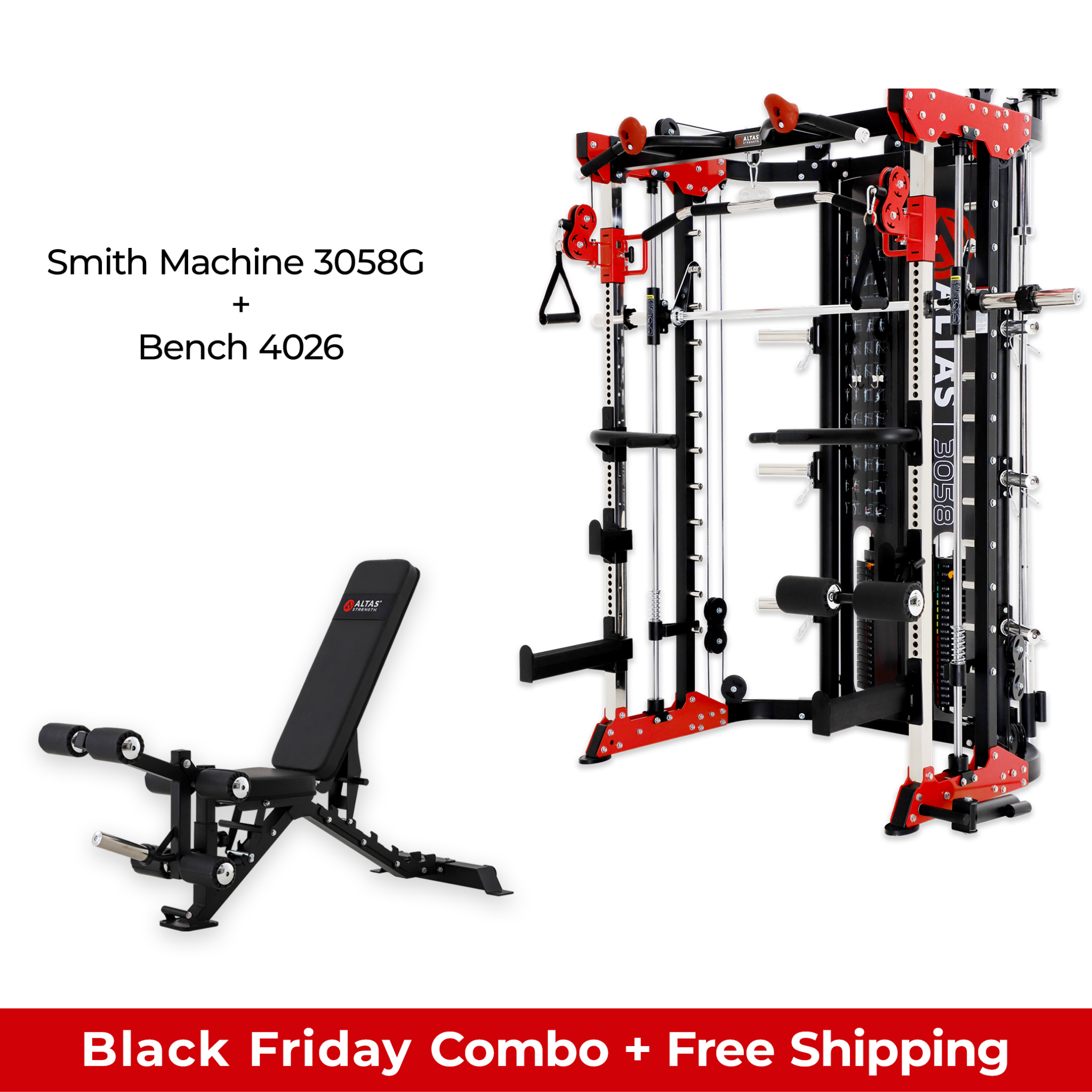 Black Friday Combo - Smith Machine AL-3058G + Bench AL-4026