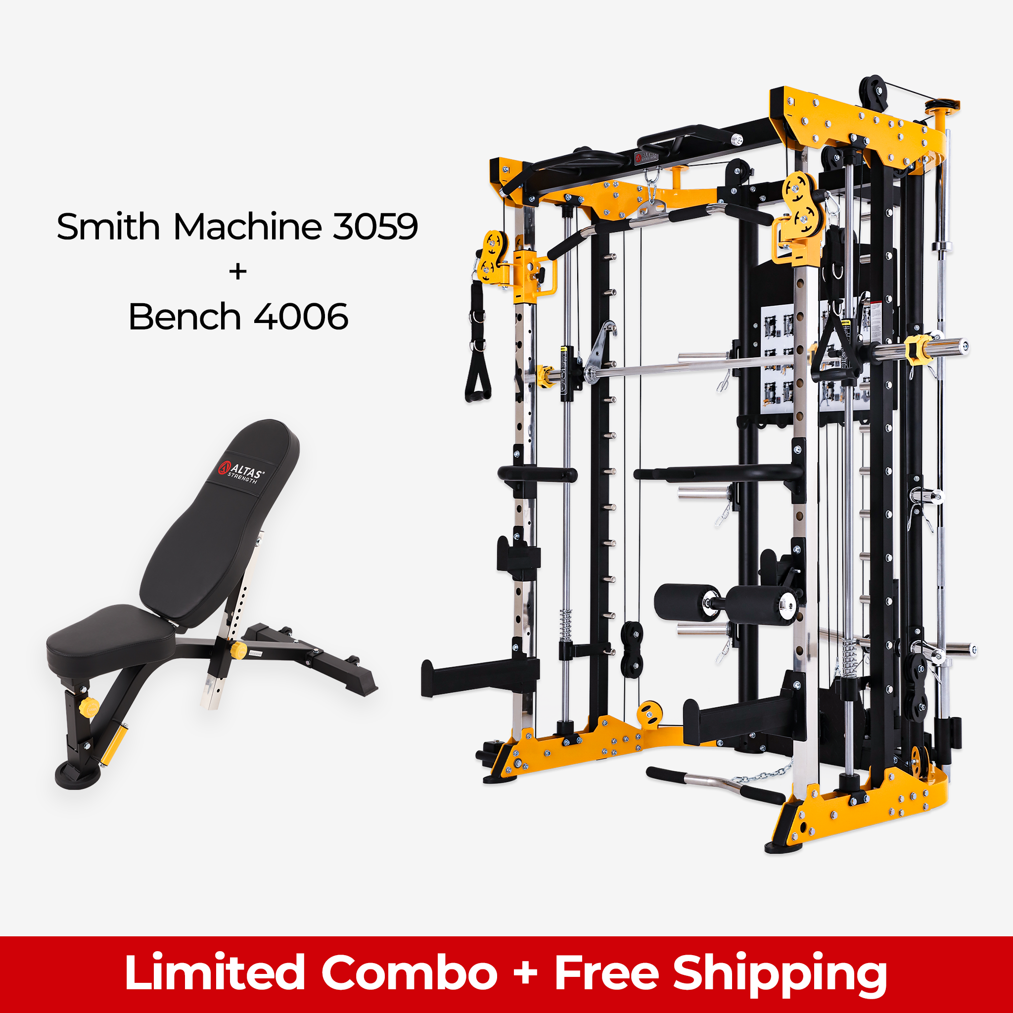 V Day Combo Smith Machine AL 3059 Bench 4006