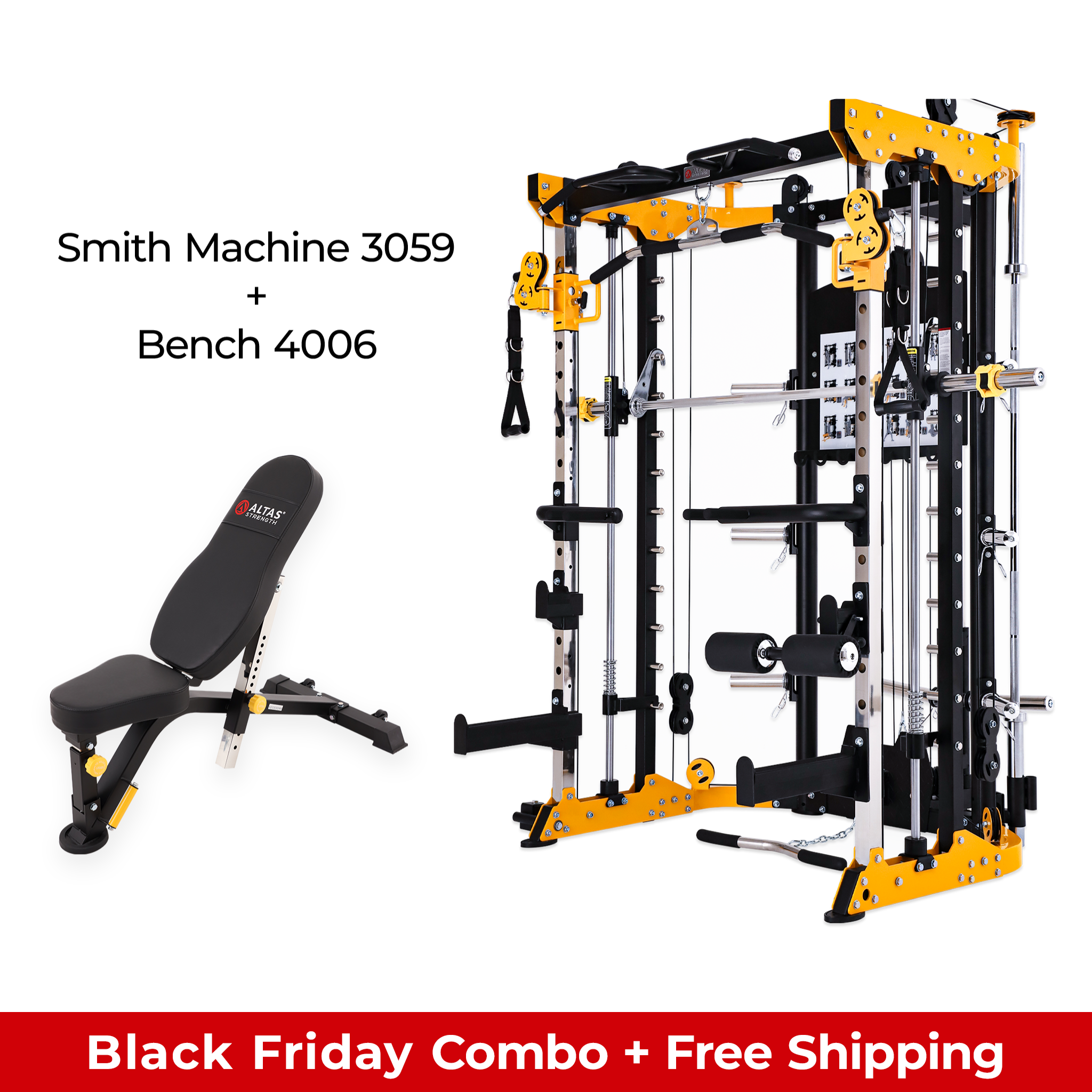 Black Friday Combo - Smith Machine AL-3059 + Bench AL-4006