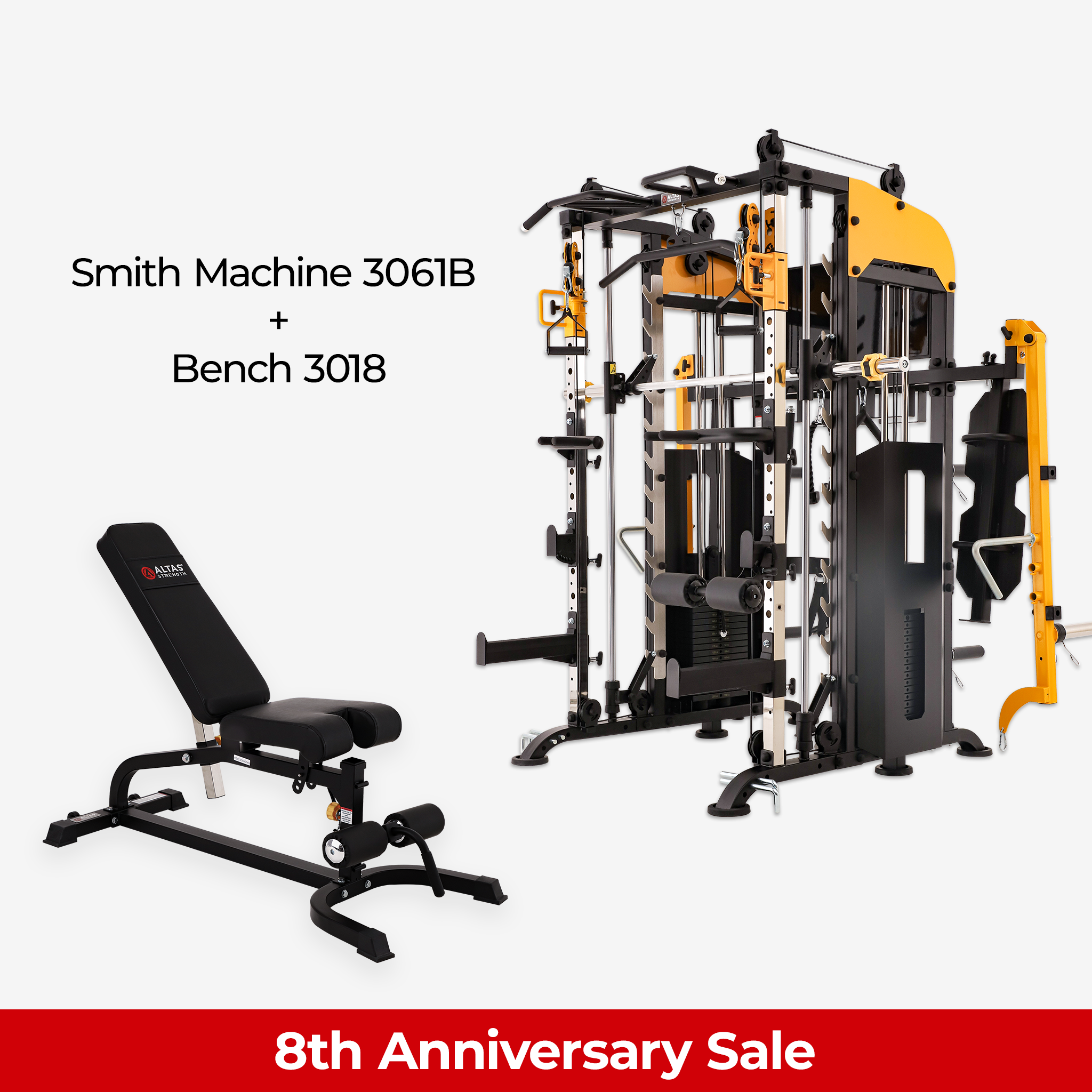 8th Anniversary Combo - Smith Machine AL-3061B + Bench AL-3018