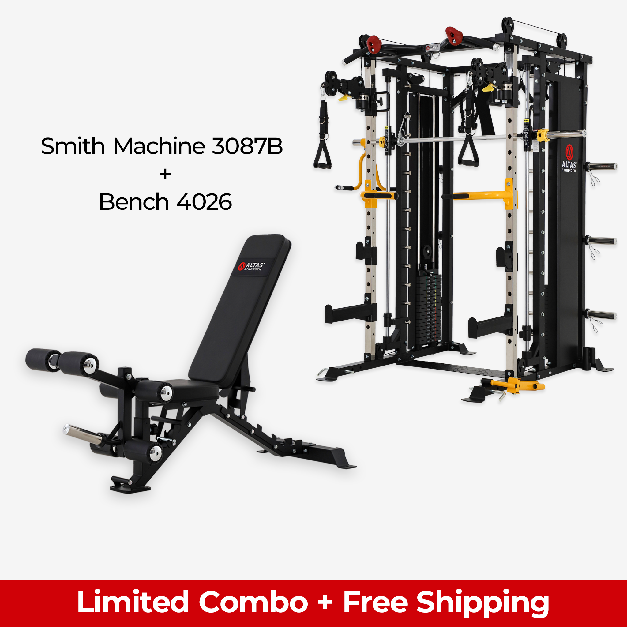 Limited Combo - Smith Machine AL-3087B + Bench AL-4026