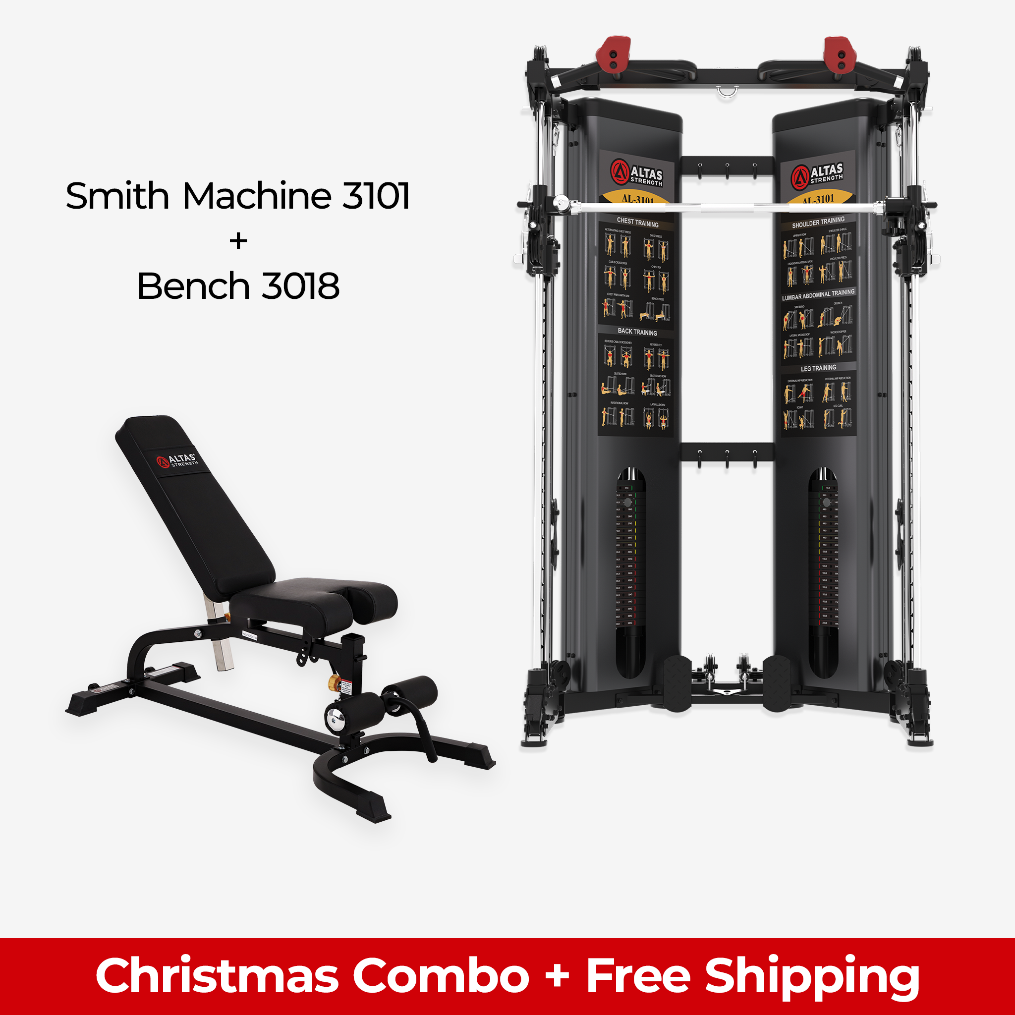 Christmas Combo - Smith Machine AL-3101 + Bench AL-3018