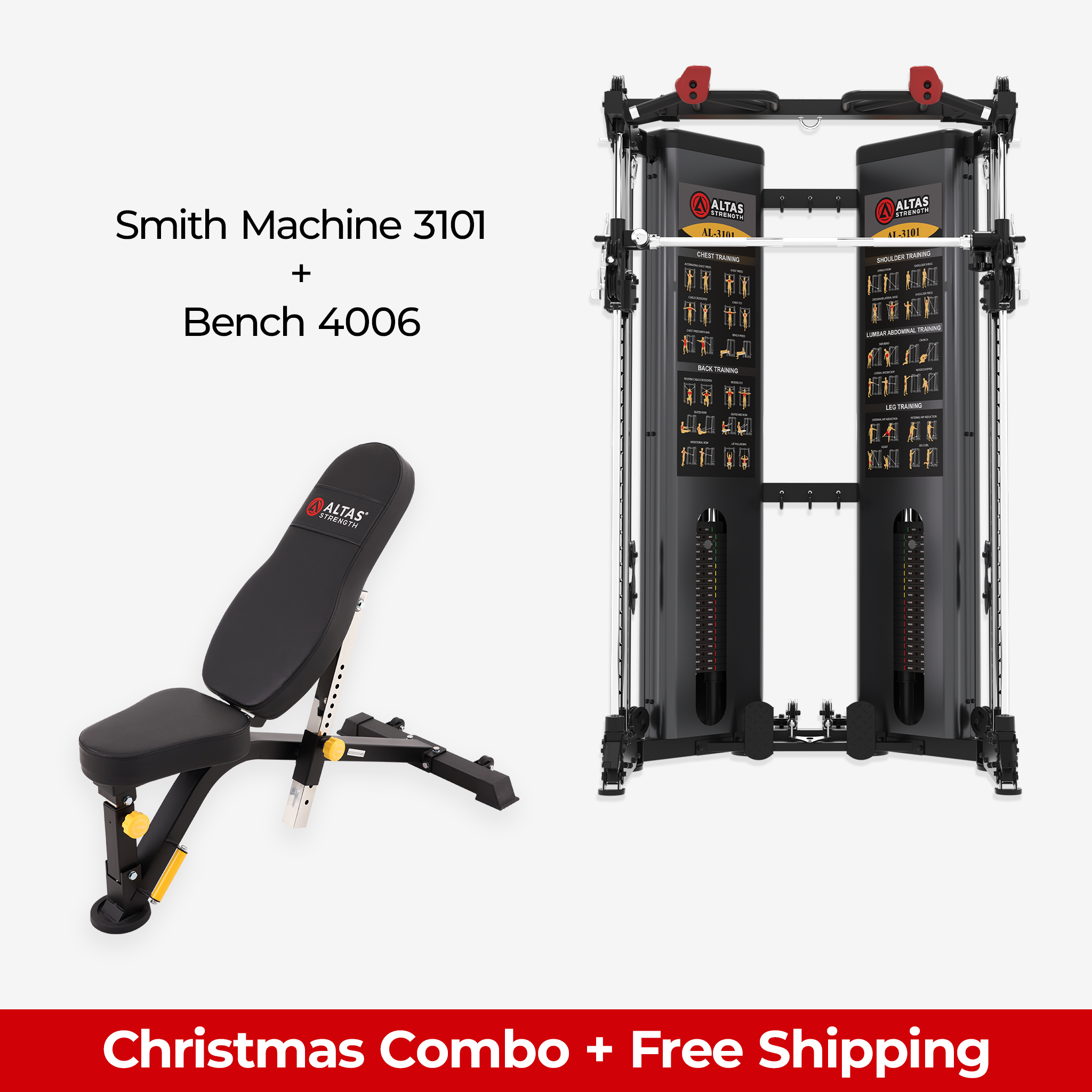 Christmas Combo - Smith Machine AL-3101 + Bench AL-4006