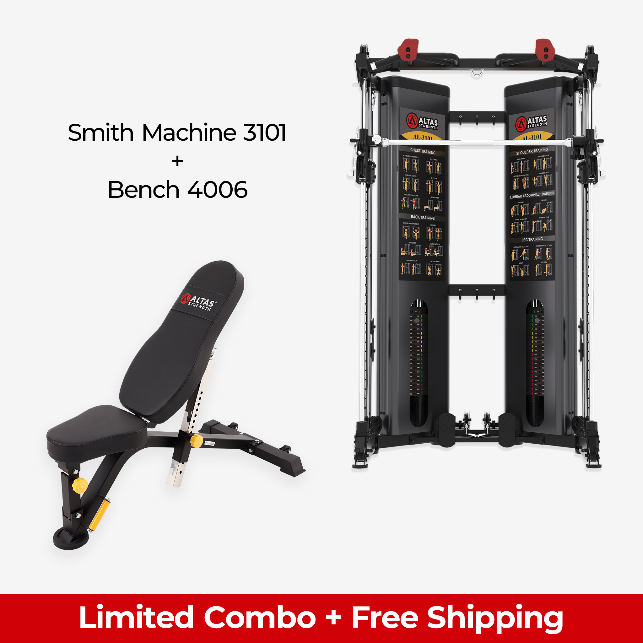 Limited Combo - Smith Machine AL-3101 + Bench AL-4006 (Pre-order)