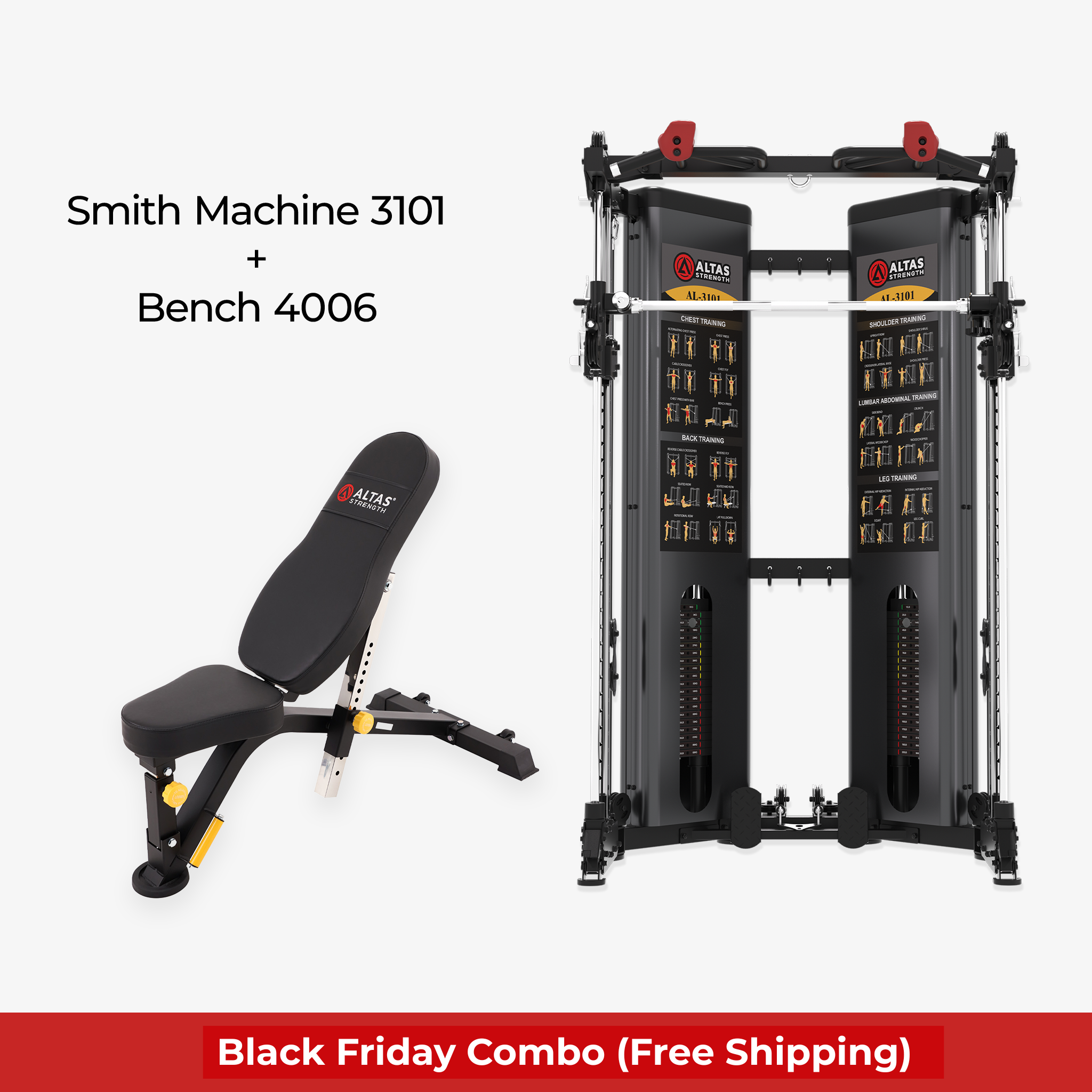 Black Friday Combo - Smith Machine AL-3101 + Bench AL-4006