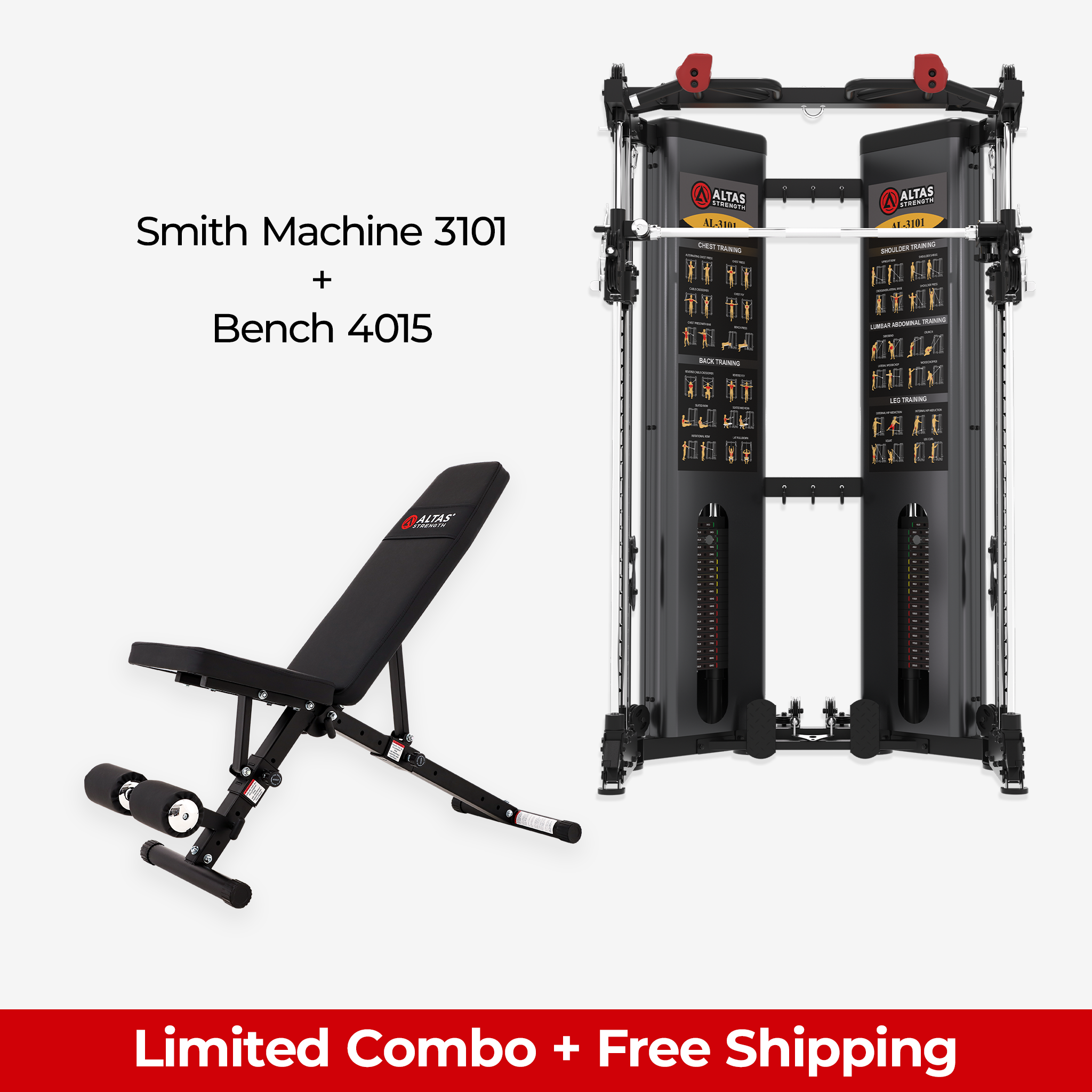 Limited Combo - Smith Machine AL-3101 + Bench AL-4015 (Pre-order)