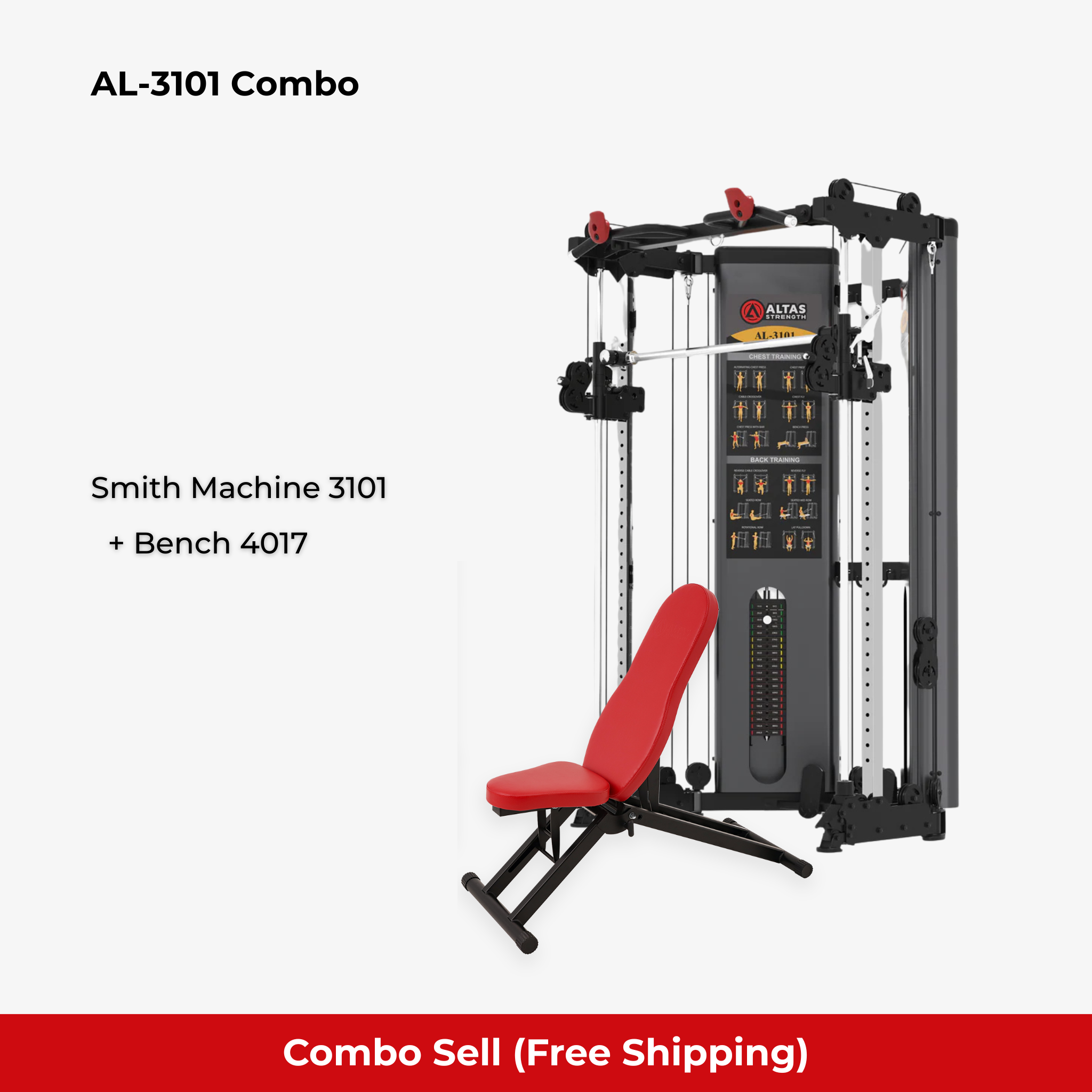 Combo - Smith Machine AL-3101 + Bench AL-4017