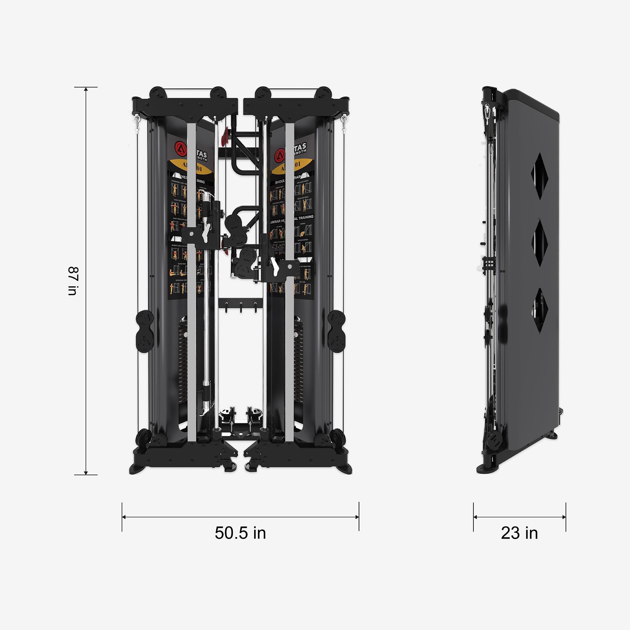 Folding Home Gym Smith Machine With Pulley System Gym Squat Rack AL-3101 (Pre-order)