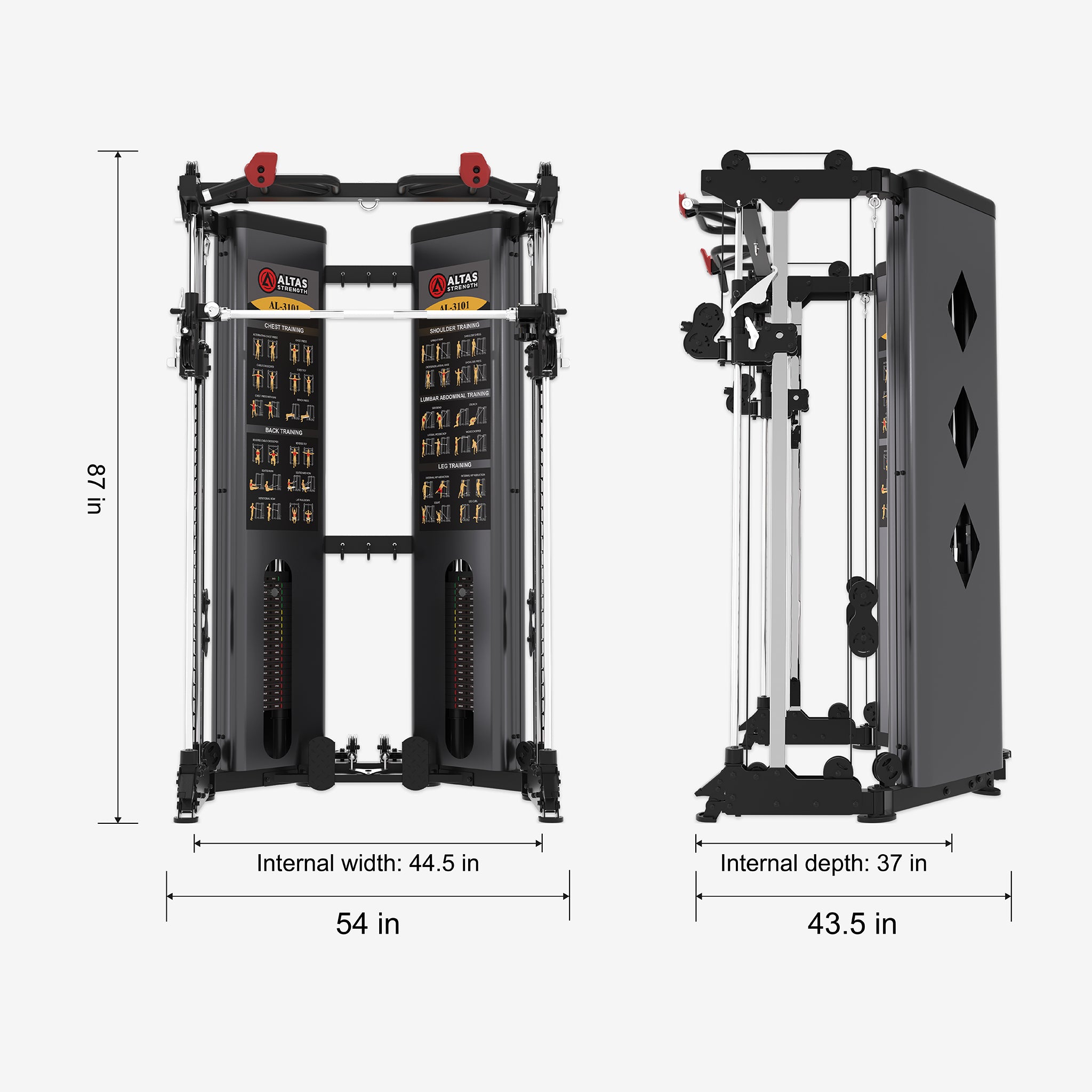 Folding Home Gym Smith Machine With Pulley System Gym Squat Rack AL-3101 (Pre-order)