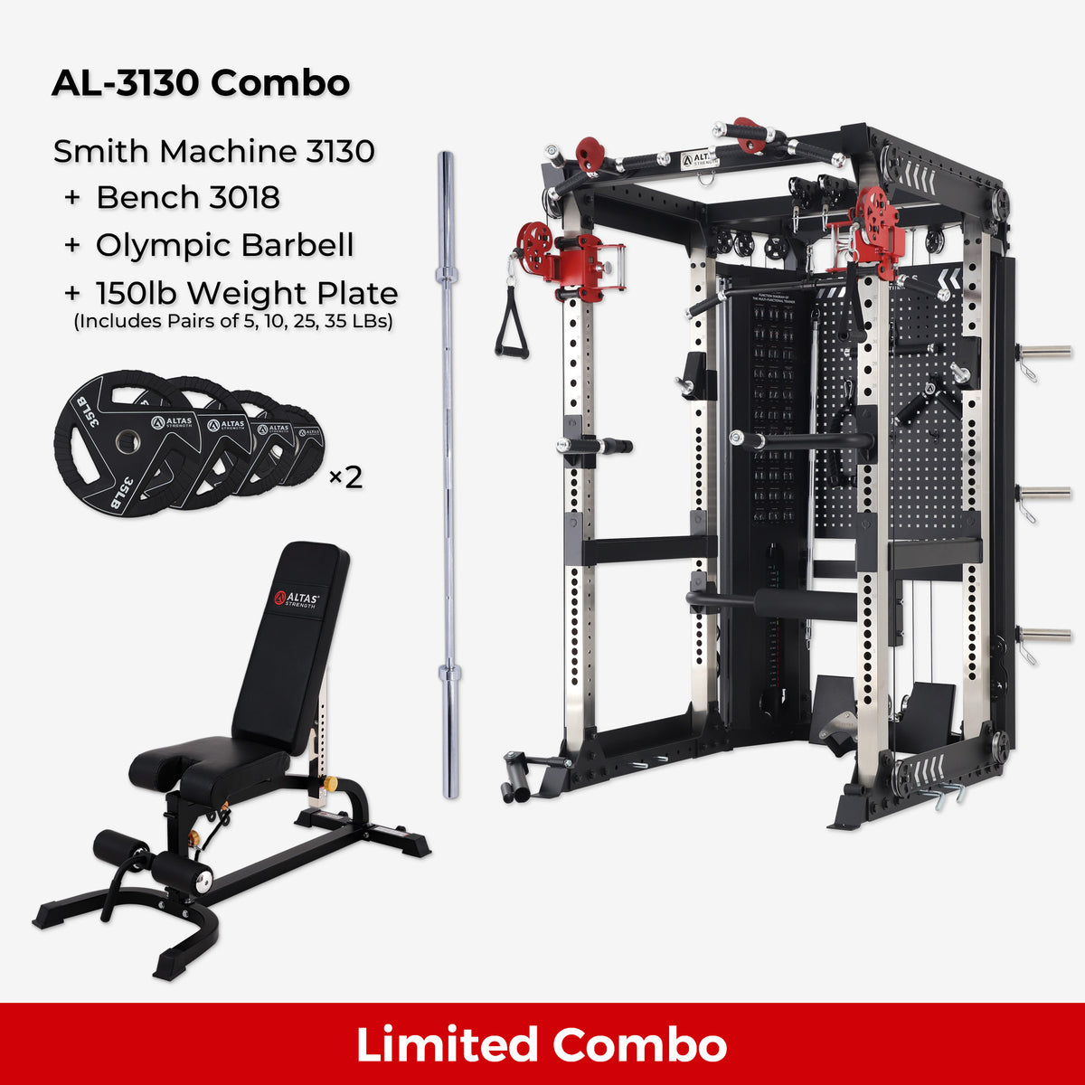 Cambo—Multi-functional Trainer AL-3130+Bench+Accessories
