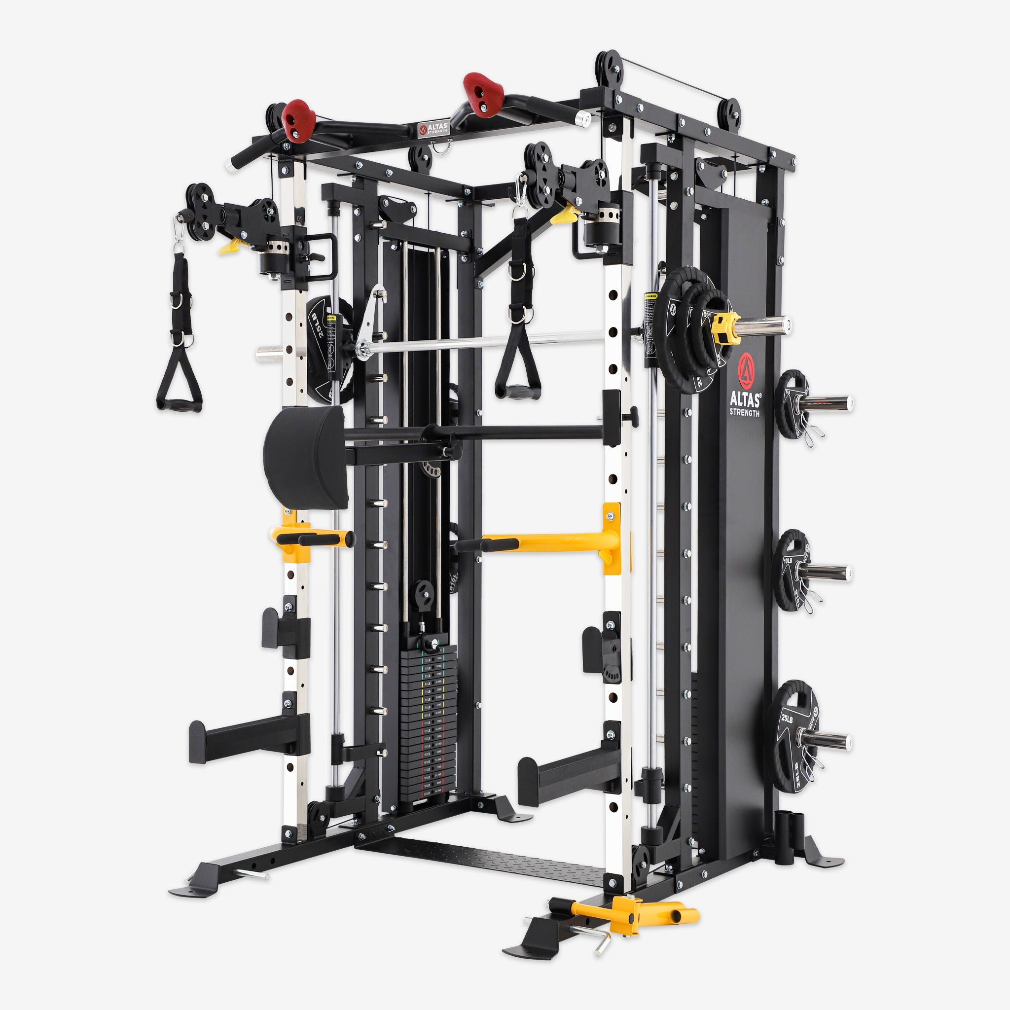 Altas Strength Smith Machine Smith Machine Pin-loaded Weights Stack Strength Trainer Home Gym with Pulley System AL-3087B