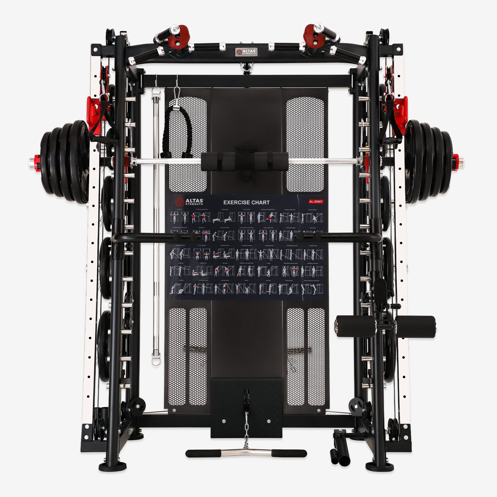 Altas Strength Multi-Function Smith Machine Black And Yellow 2000IB Workout Light Commercial Fitness Equipment AL-3000Y