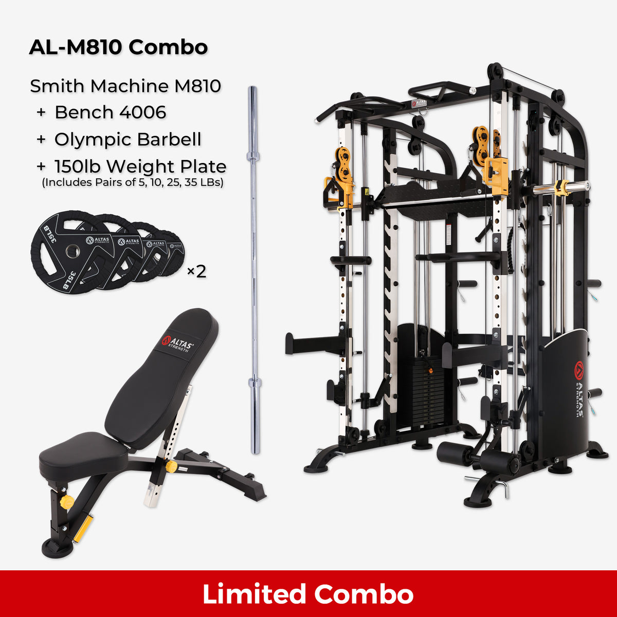 Cambo—Strength Smith Machine AL-M810 +Bench+Accessories