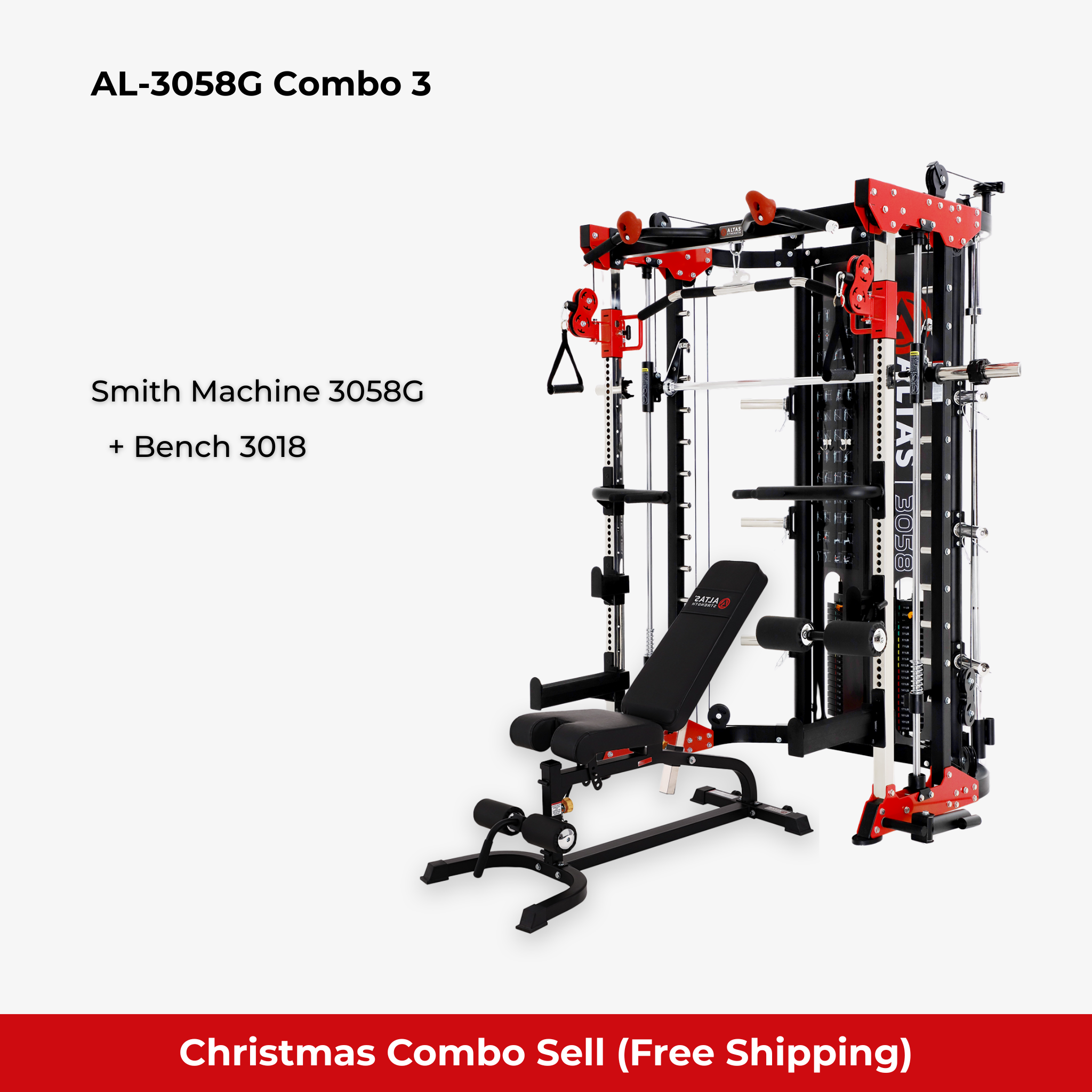 Christmas  Combo - Smith Machine AL-3058G + Bench AL-3018