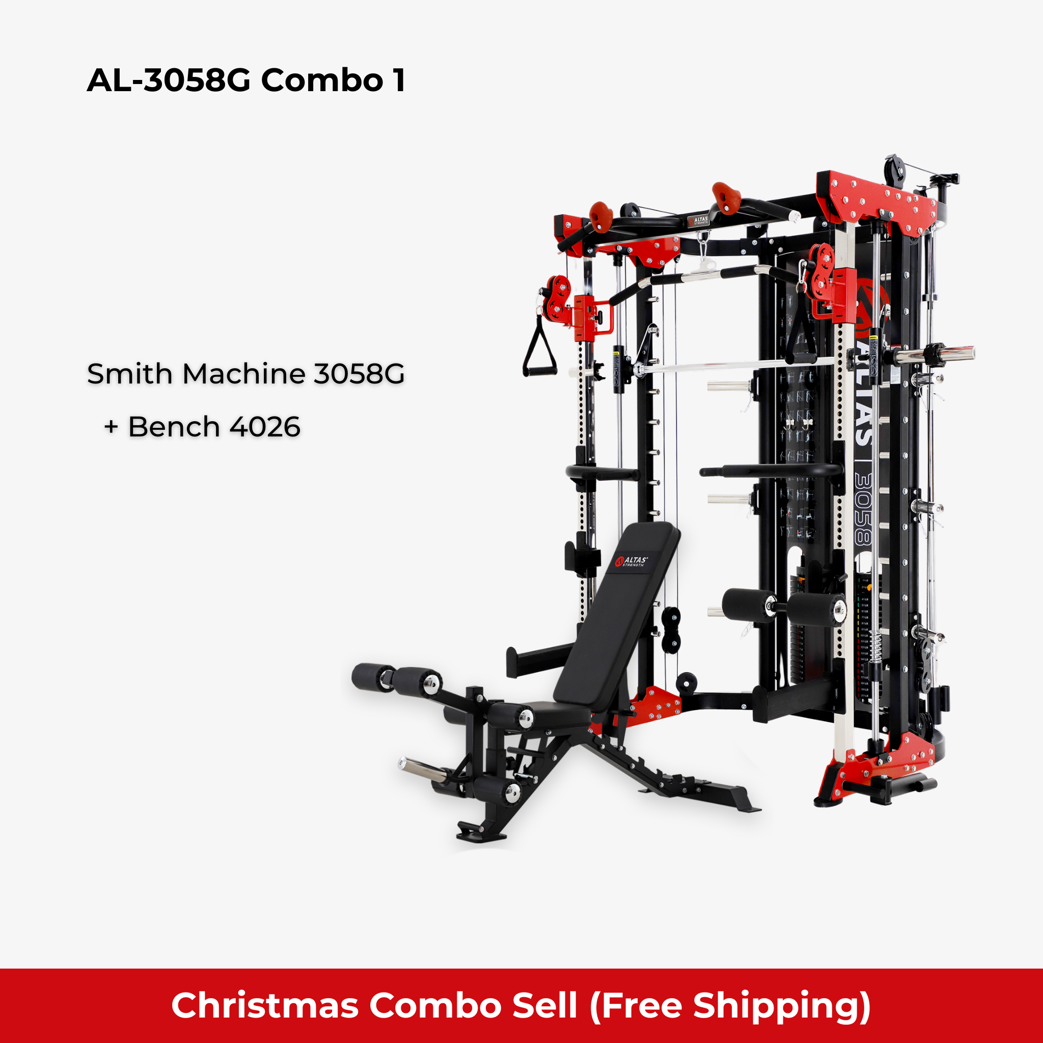 Christmas  Combo - Smith Machine AL-3058G + Bench AL-4026