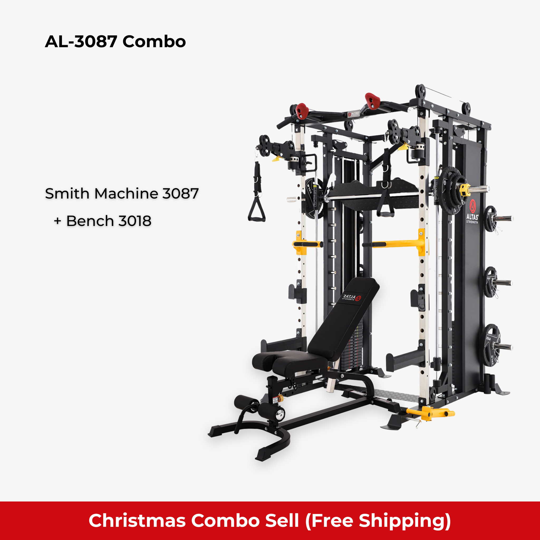 Christmas  Combo - Smith Machine AL-3087B + Bench AL-3018
