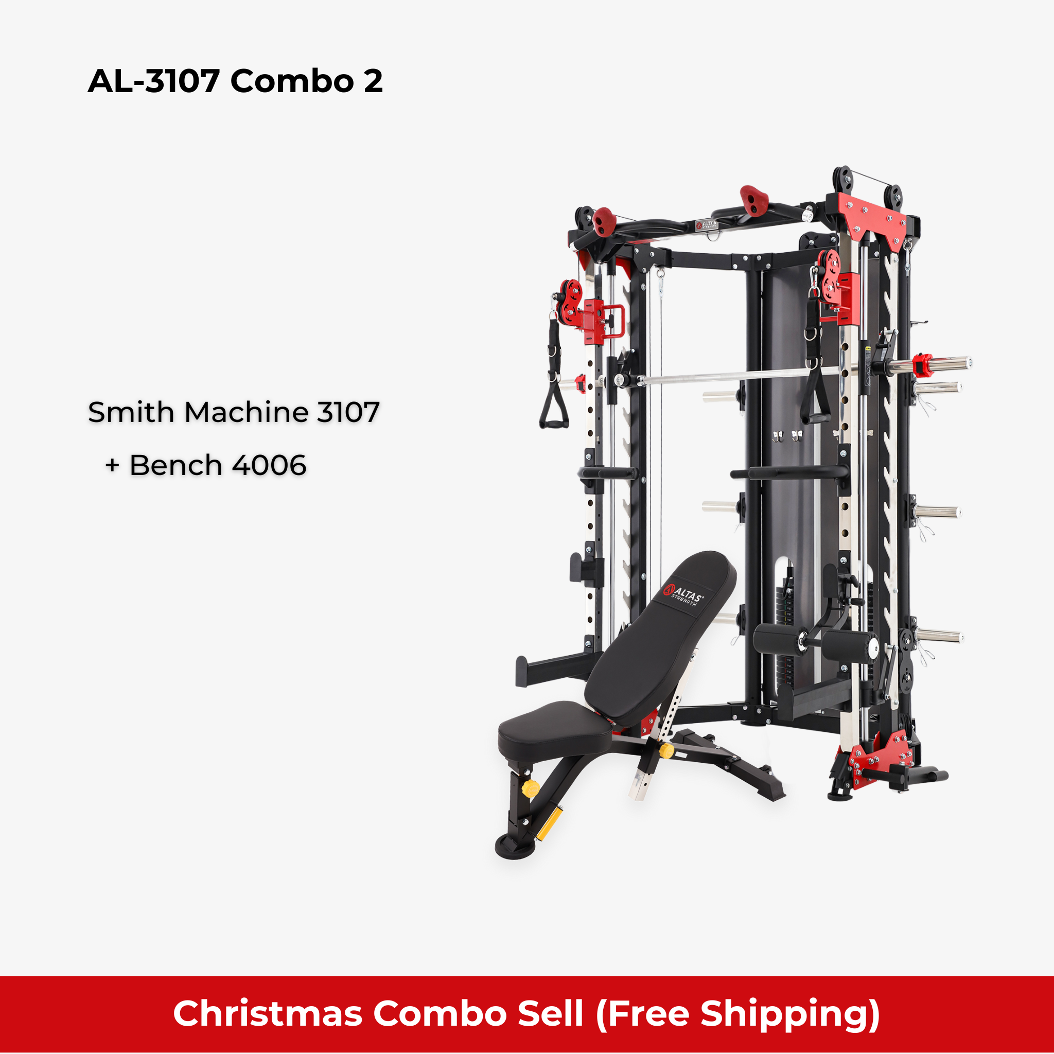 Christmas  Combo - Smith Machine AL-3107 + Bench AL-4006