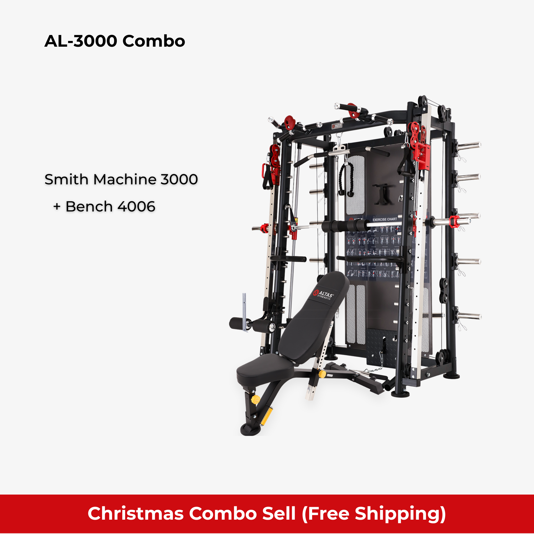 Christmas  Combo - Smith Machine AL-3000Y + Bench AL-4006