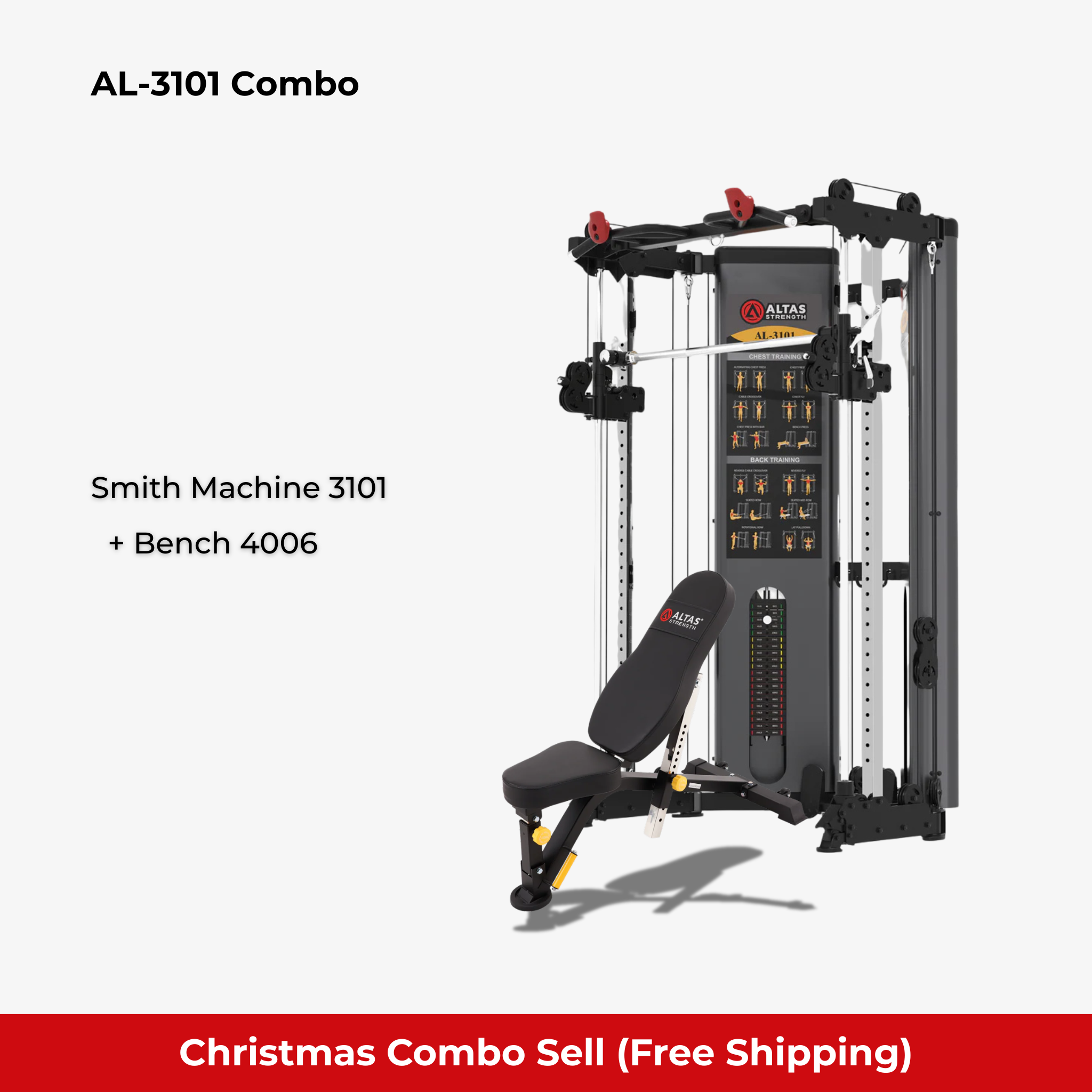 Christmas  Combo - Smith Machine AL-3101 + Bench AL-4006