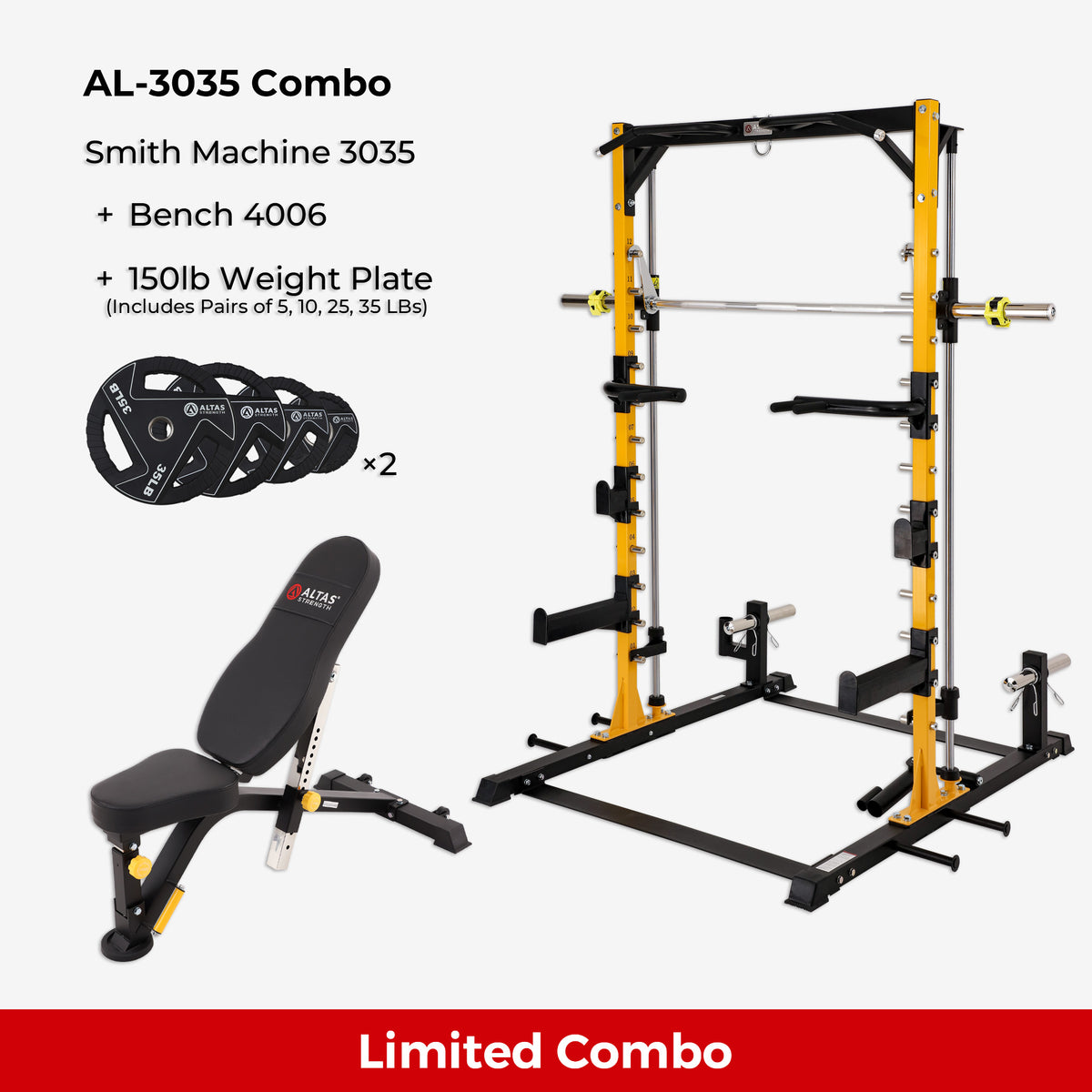 Limited Combo -AL-3035+Bench AL-4006+150IB weight plate