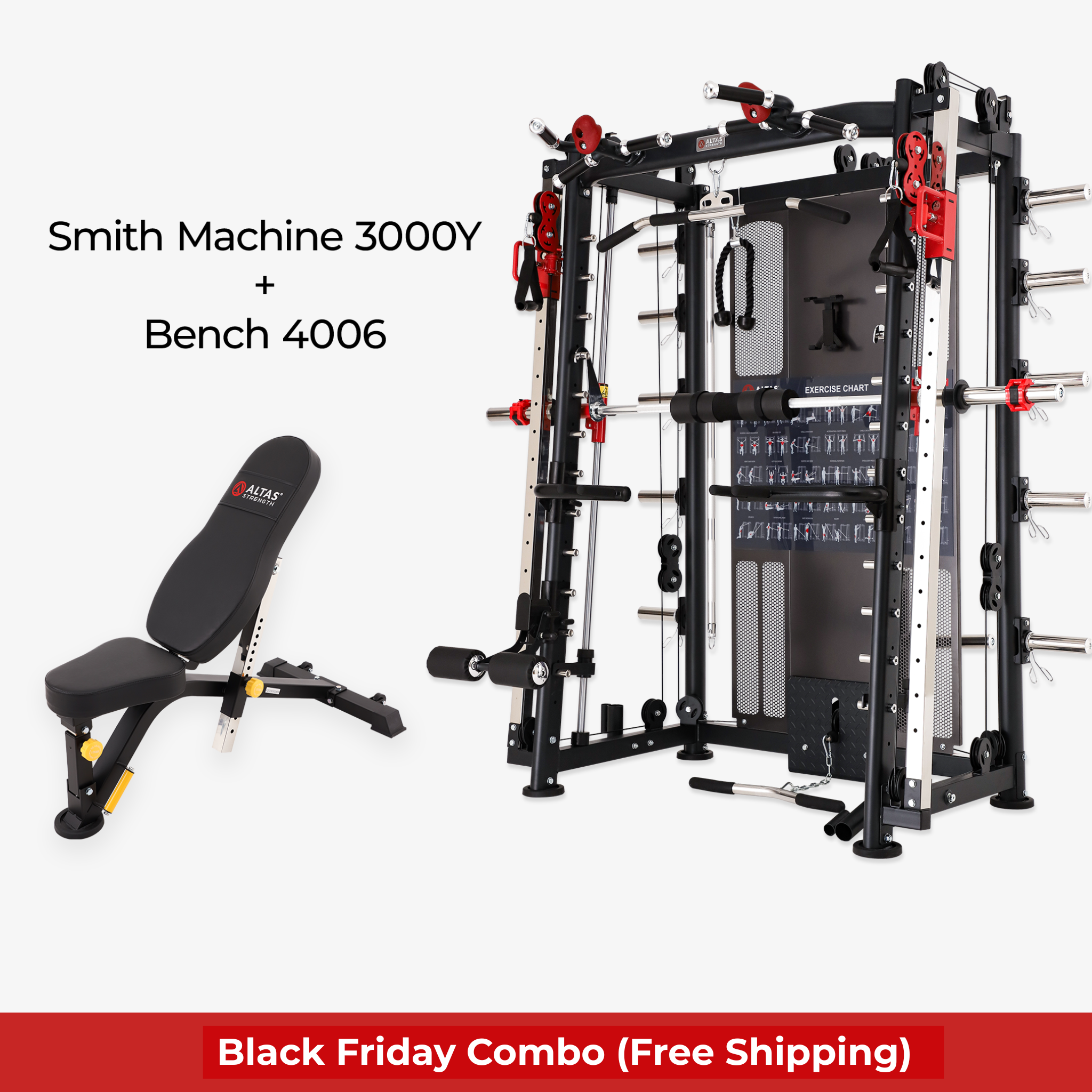 Black Friday Combo - Smith Machine AL-3000Y + Bench AL-4006
