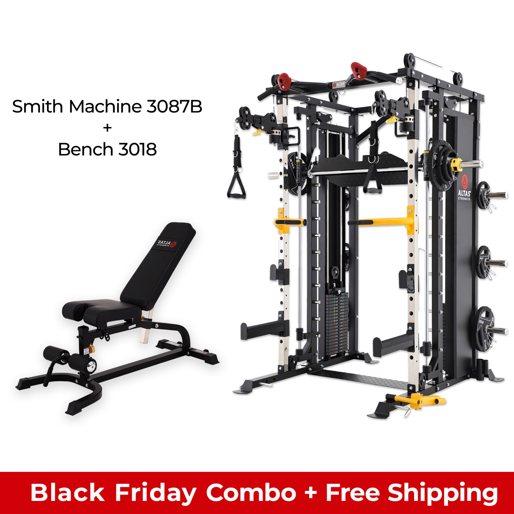 Black Friday Combo - Smith Machine AL-3087B + Bench AL-3018