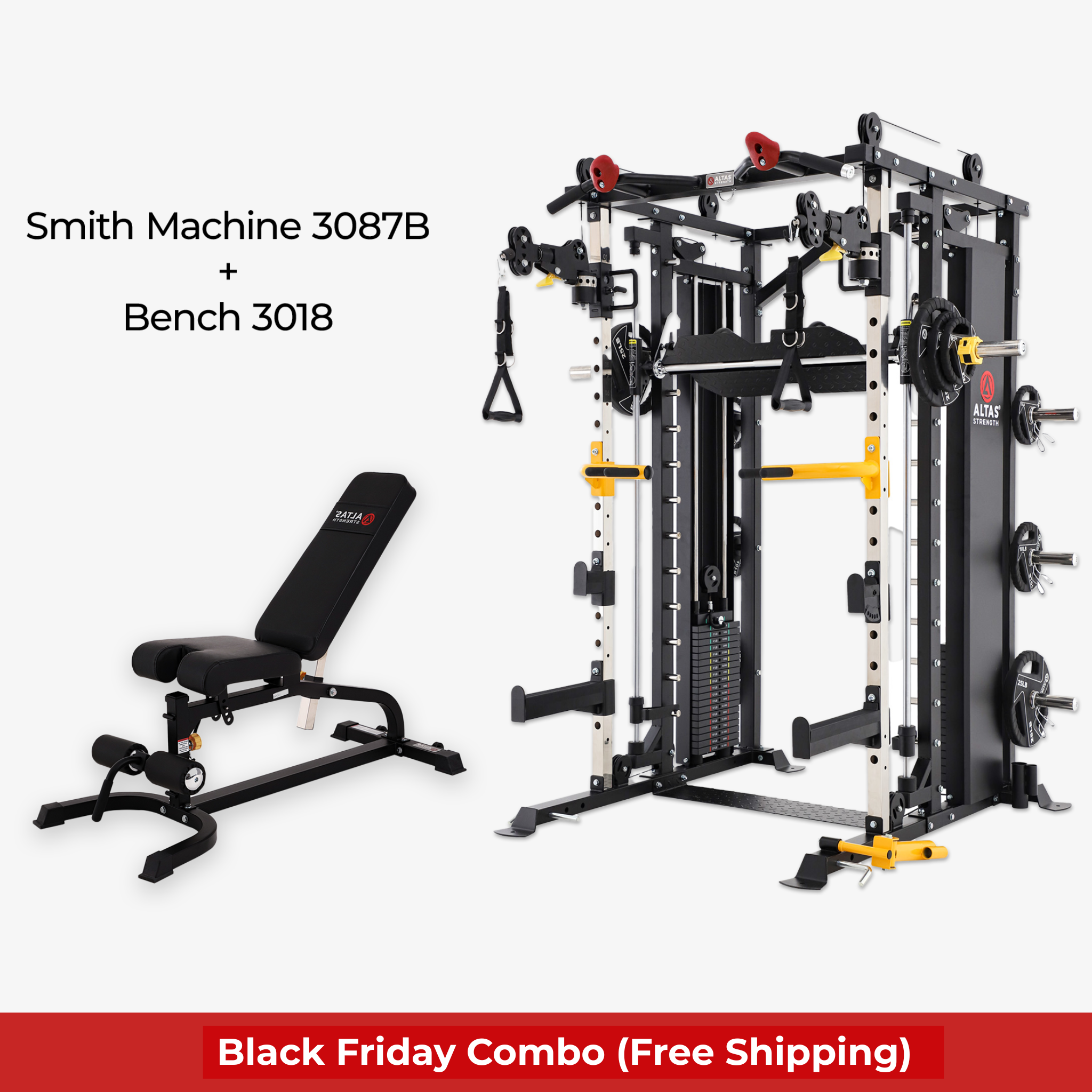 Black Friday Combo - Smith Machine AL-3087B + Bench AL-3018
